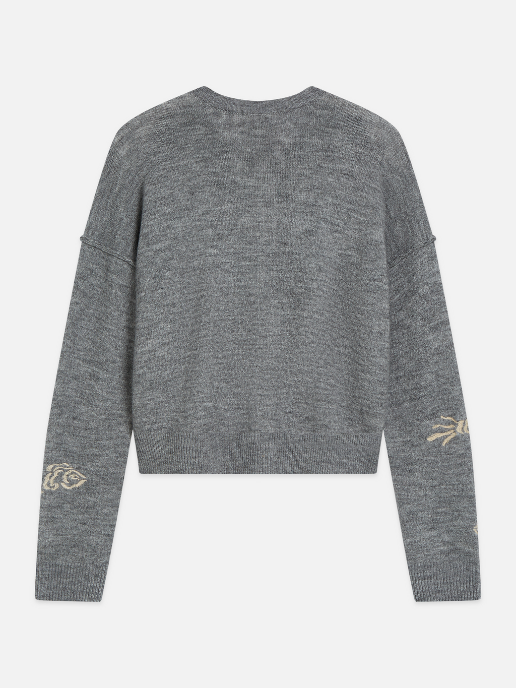 Embroidered Crewneck Boxy Cardigan