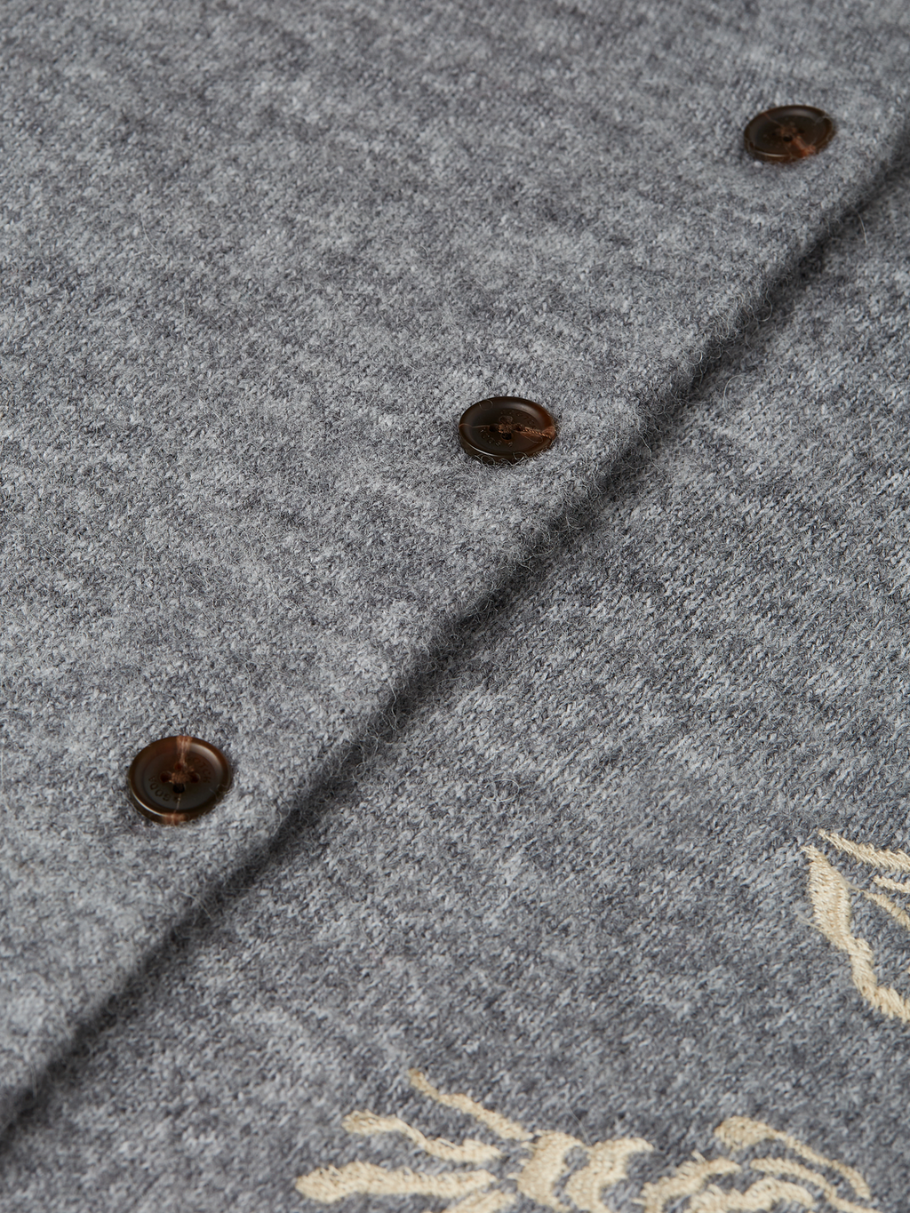 Embroidered Crewneck Boxy Cardigan