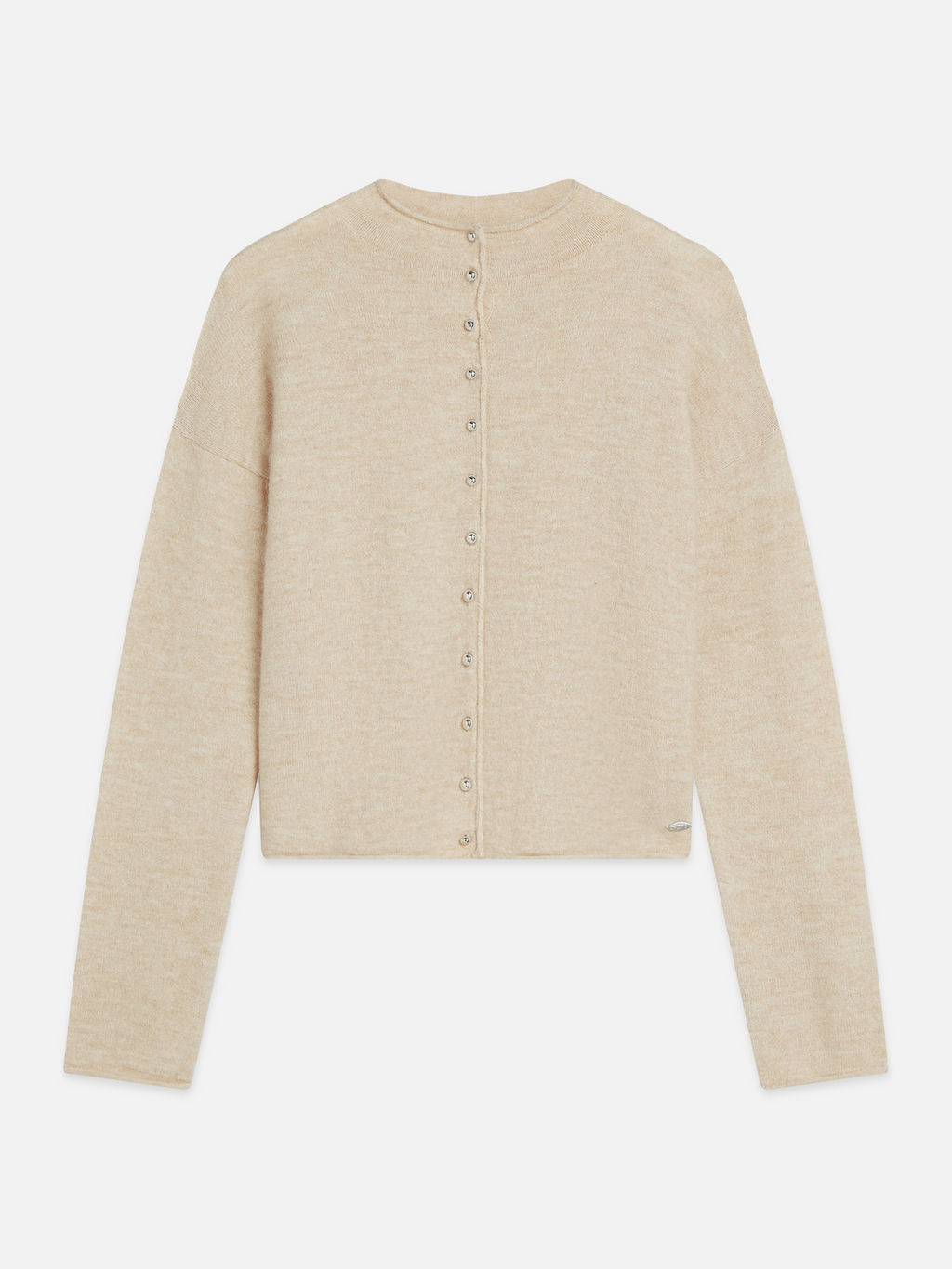 Fuzzy Wool-Alpaca Blend Relaxed Cardigan
