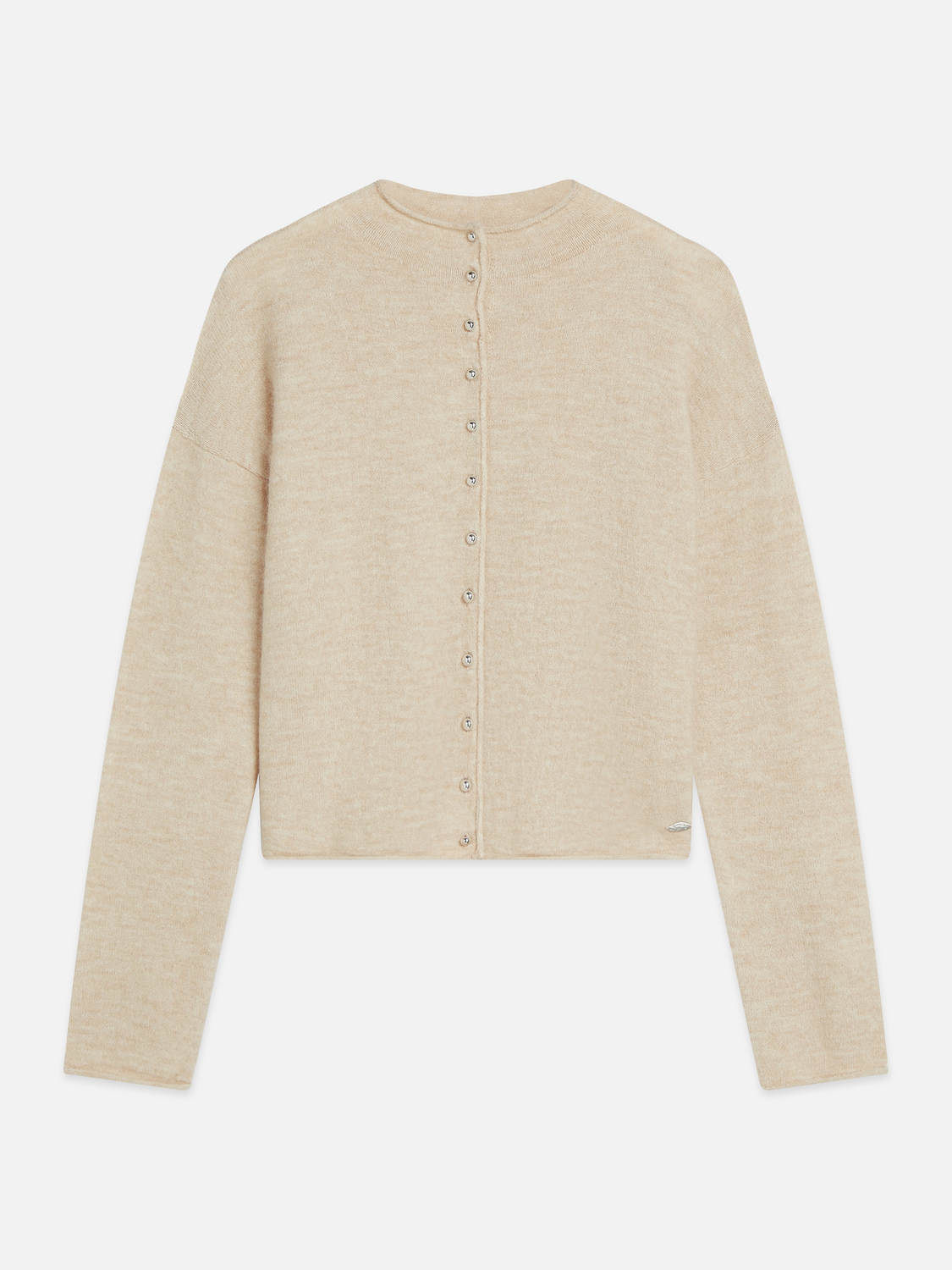 Fuzzy Wool-Alpaca Blend Relaxed Cardigan