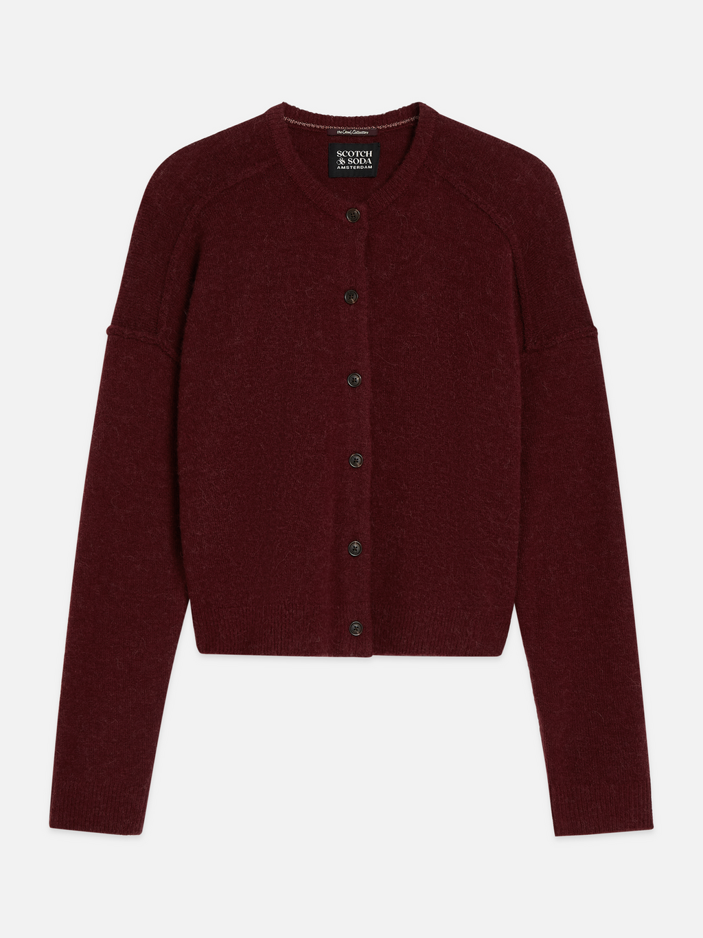 Fuzzy Wool-Alpaca Blend Relaxed Cardigan