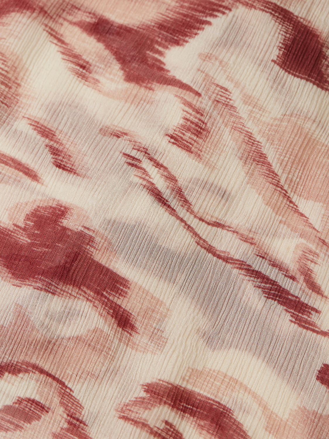 Printed Organza Gathered Blouse