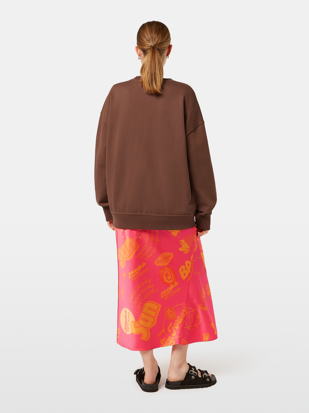 Fringed heart oversized fit sweatshirt