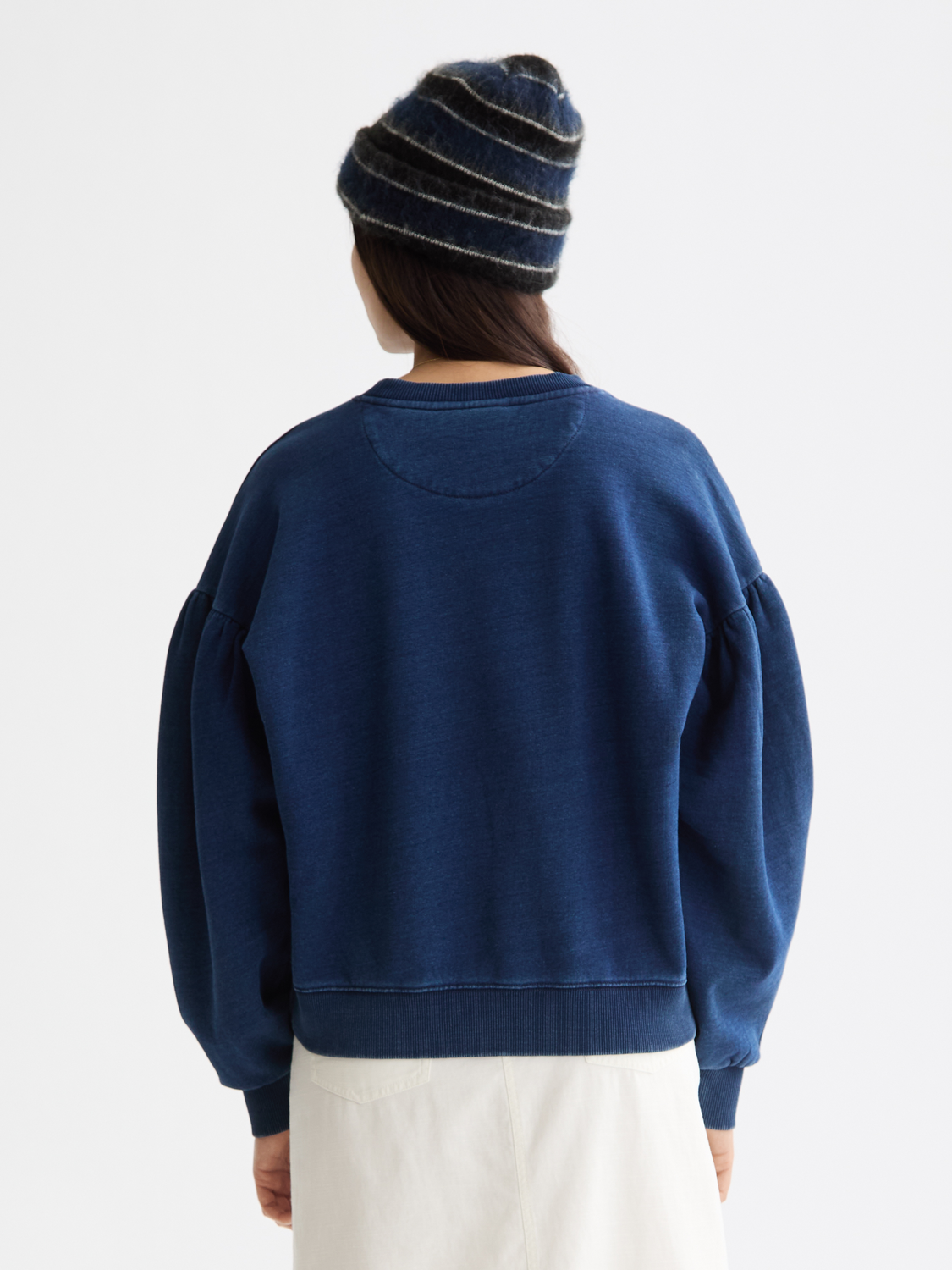 balloon sleeves crew neck sweatshirt