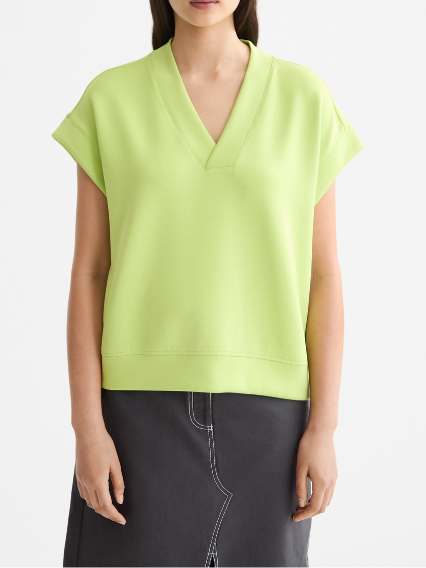 V-neck sleeveless modal sweatshirt