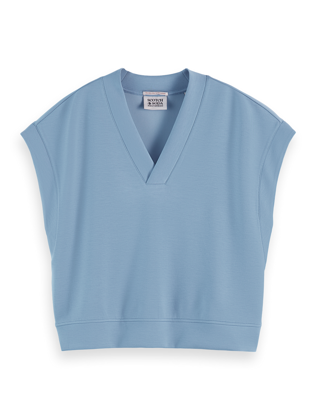 V-neck sleeveless modal sweatshirt
