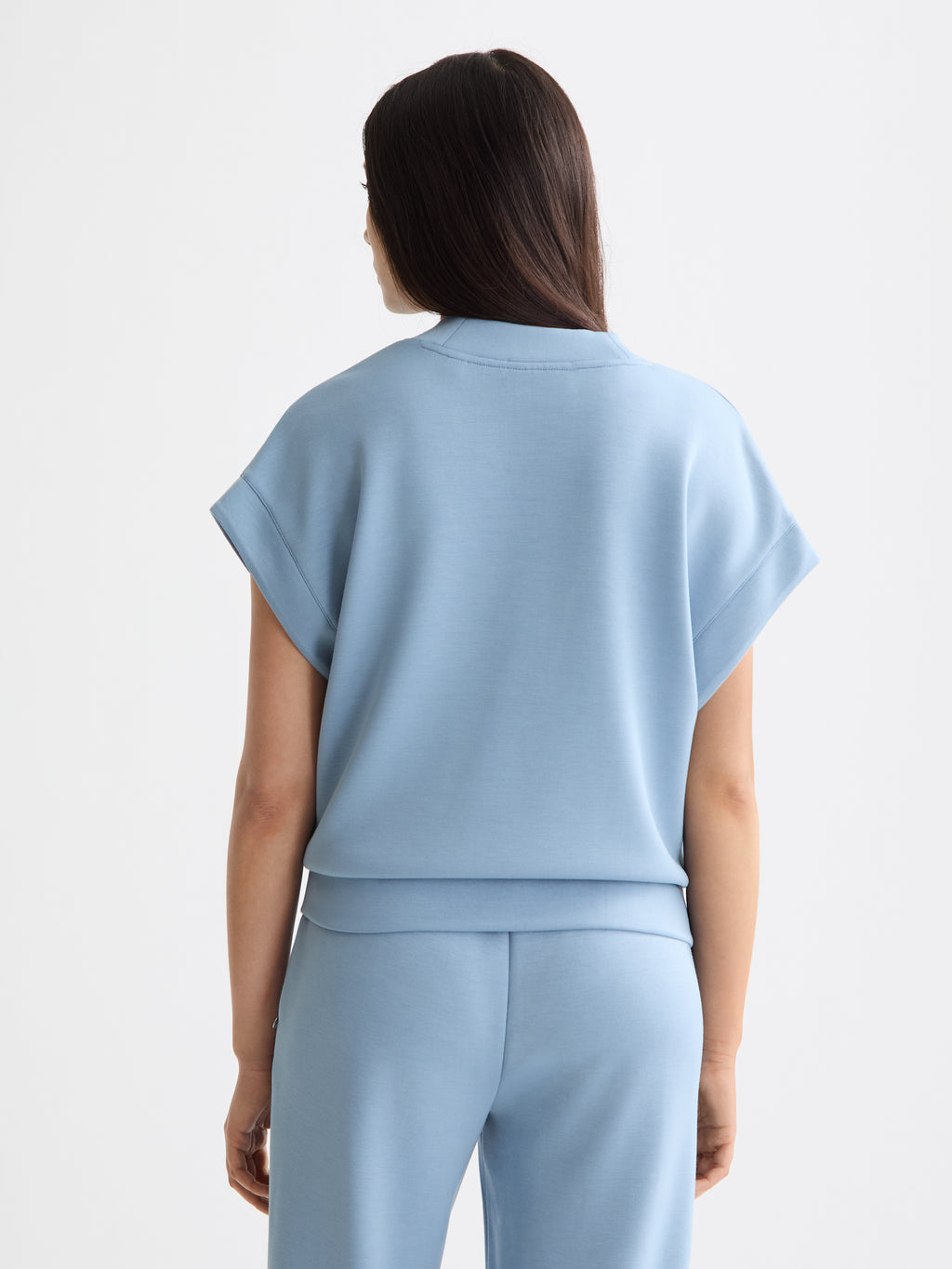 V-neck sleeveless modal sweatshirt