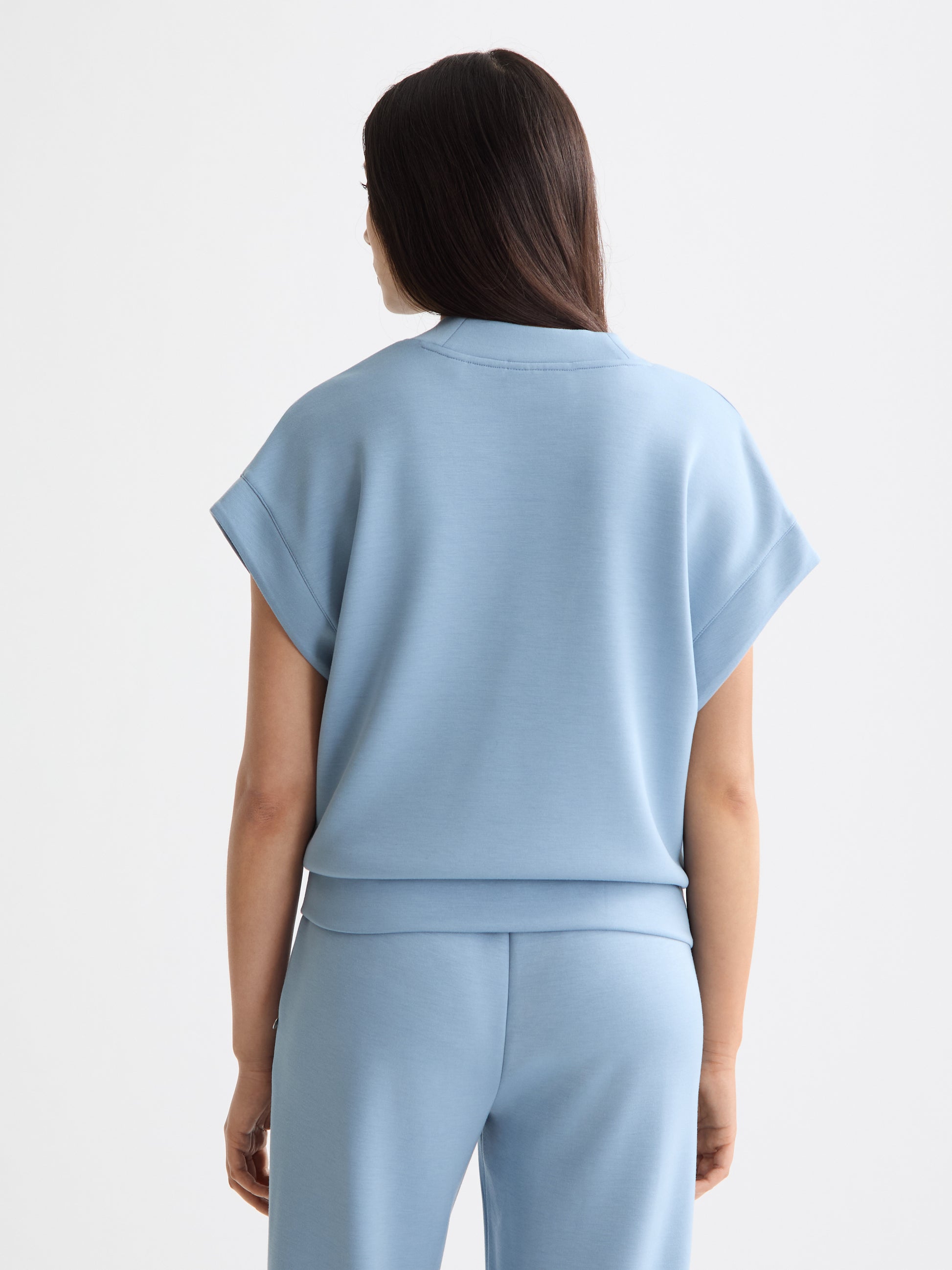 V-neck sleeveless modal sweatshirt