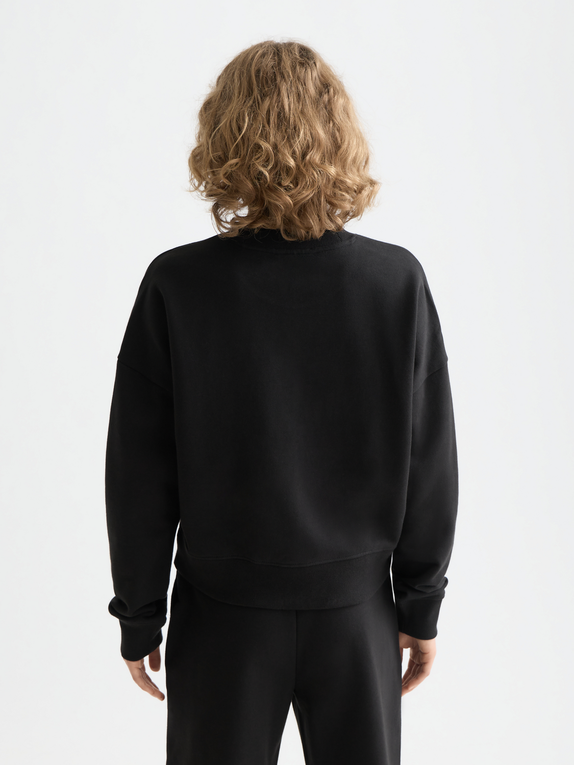 Embroidered logo sweatshirt - BLACK
