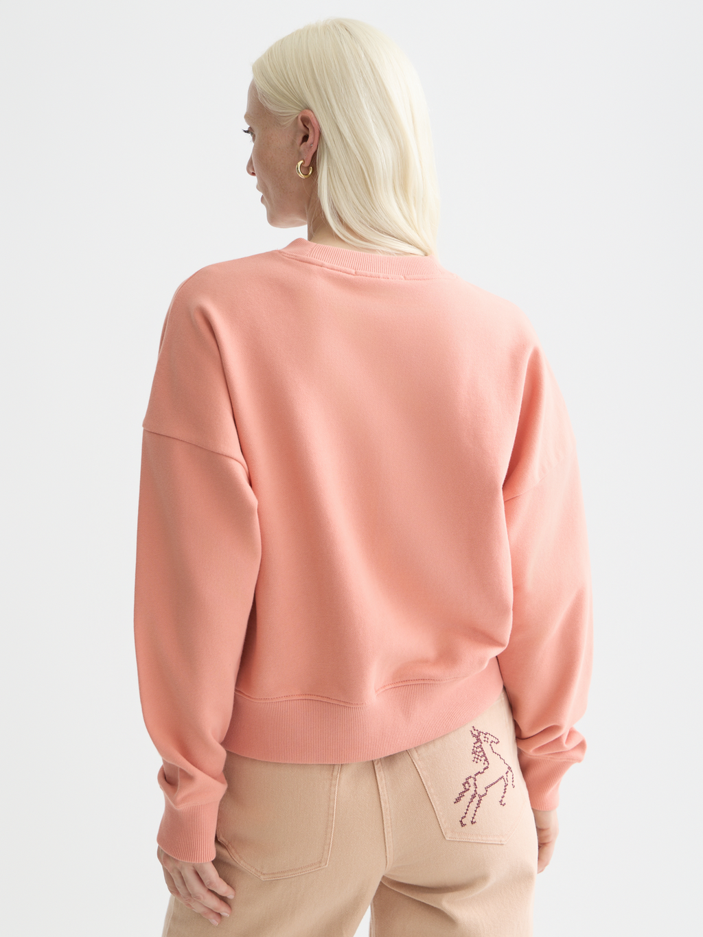 Embroidered logo relaxed sweatshirt - CANYON CLAY