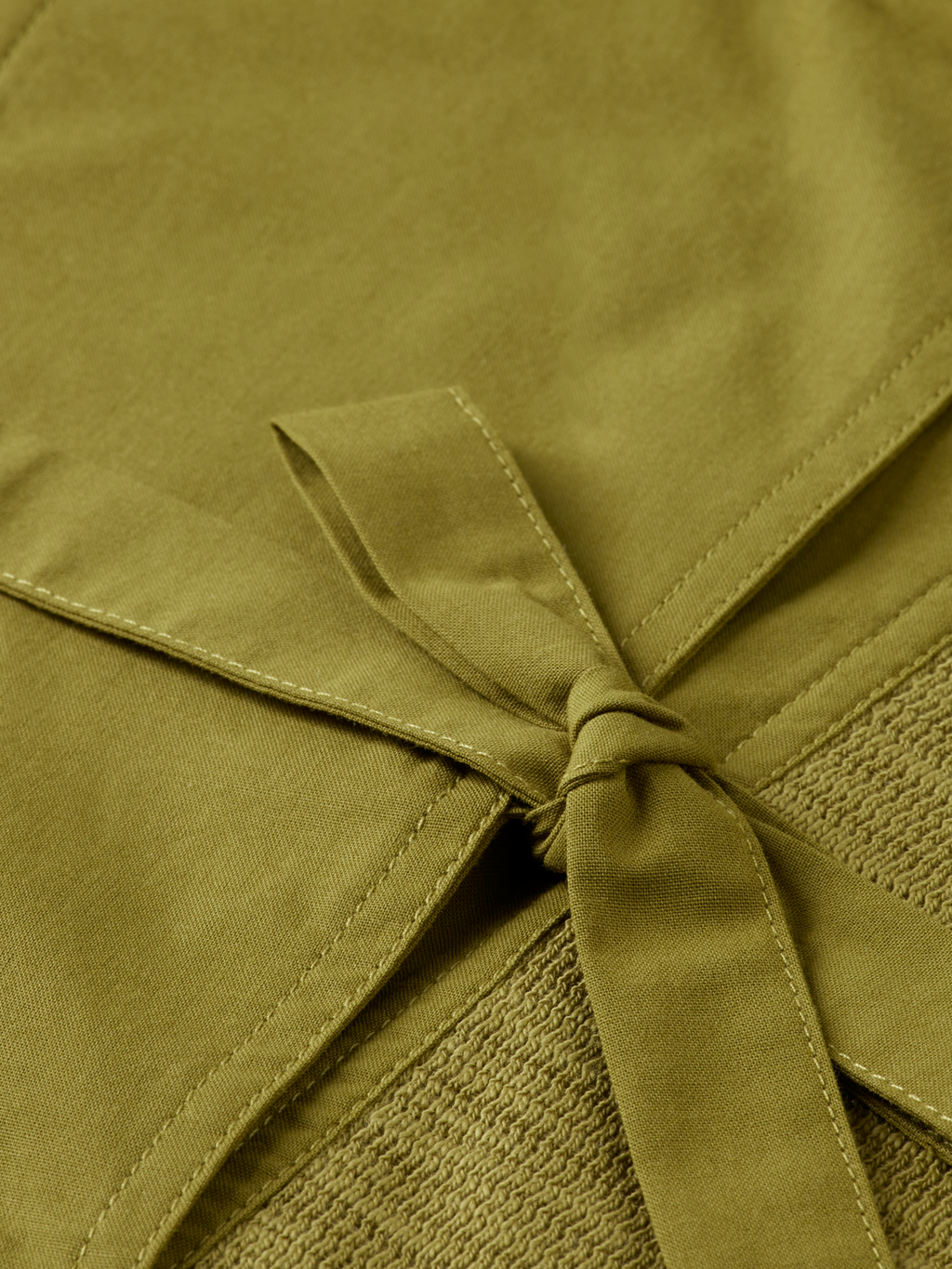 Open neck sweatshirt with woven front placket