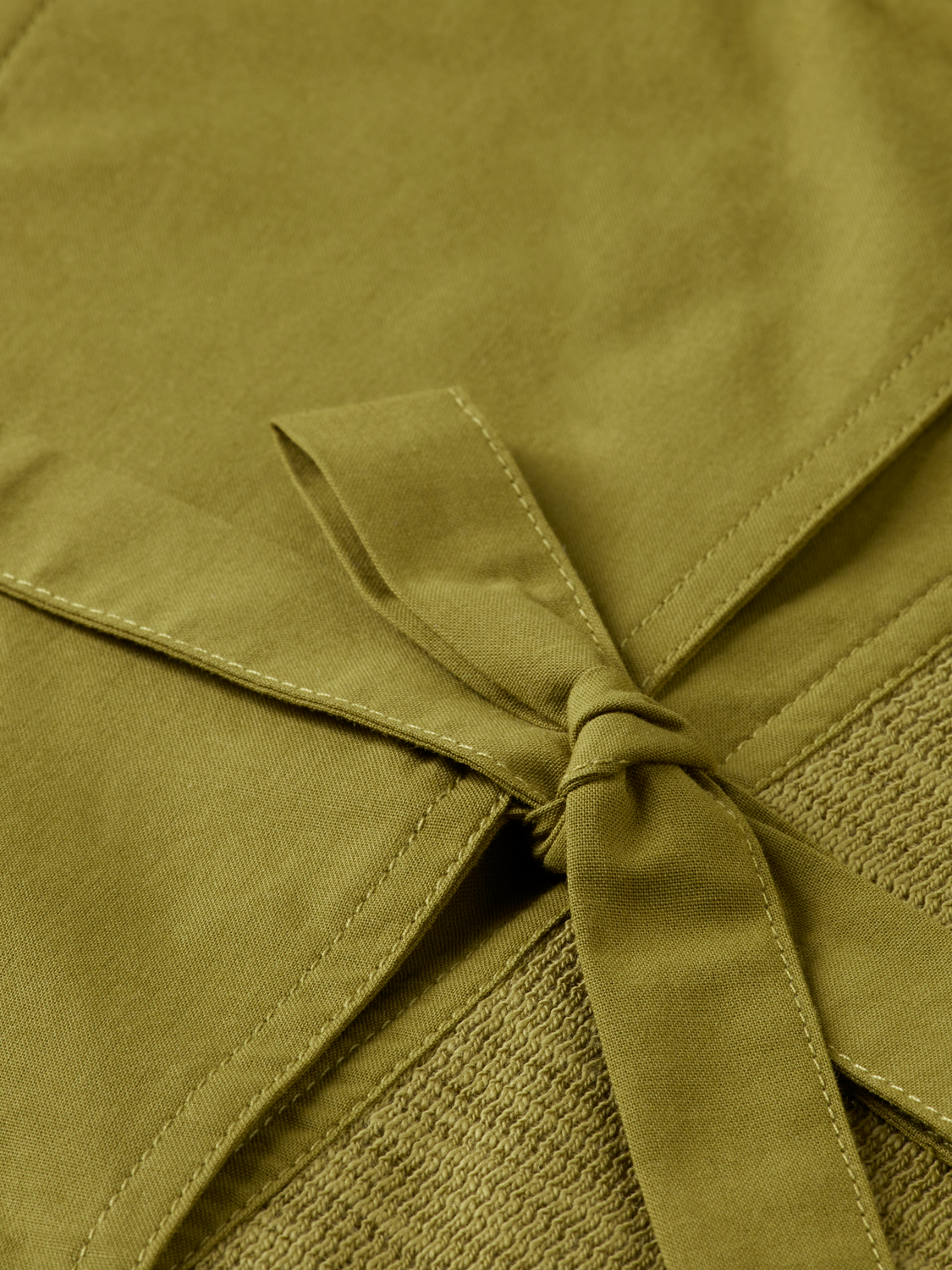 Open neck sweatshirt with woven front placket