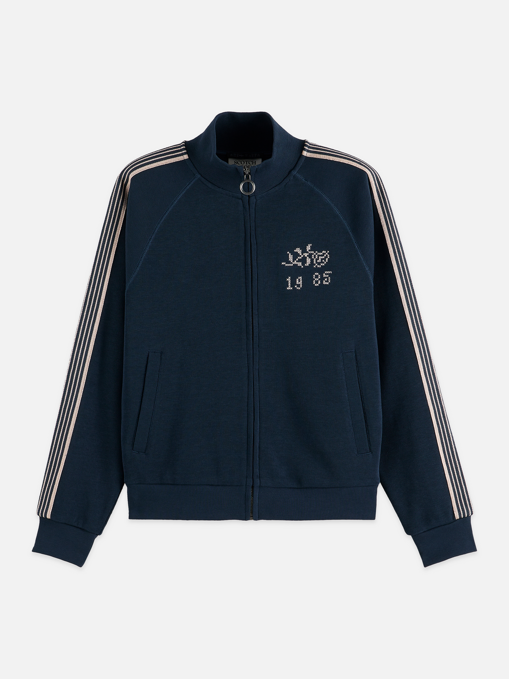 Zip-up interlock sweatshirt