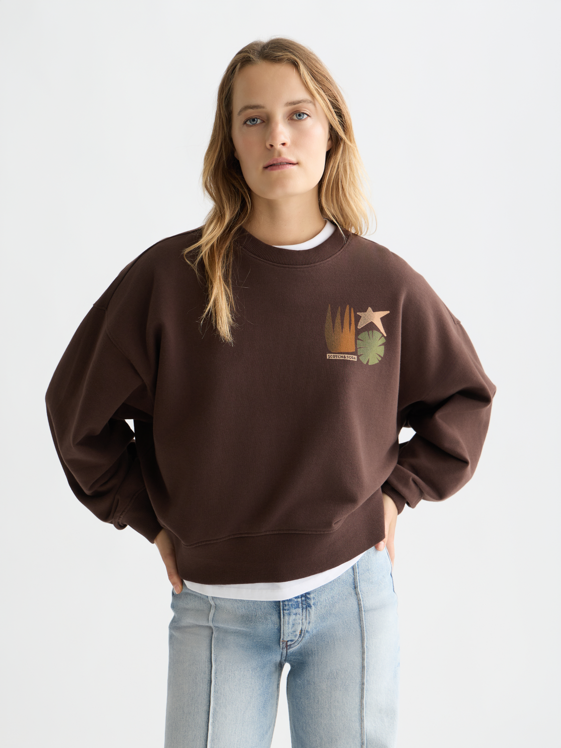 Front back artwork oversized-fit sweatshirt