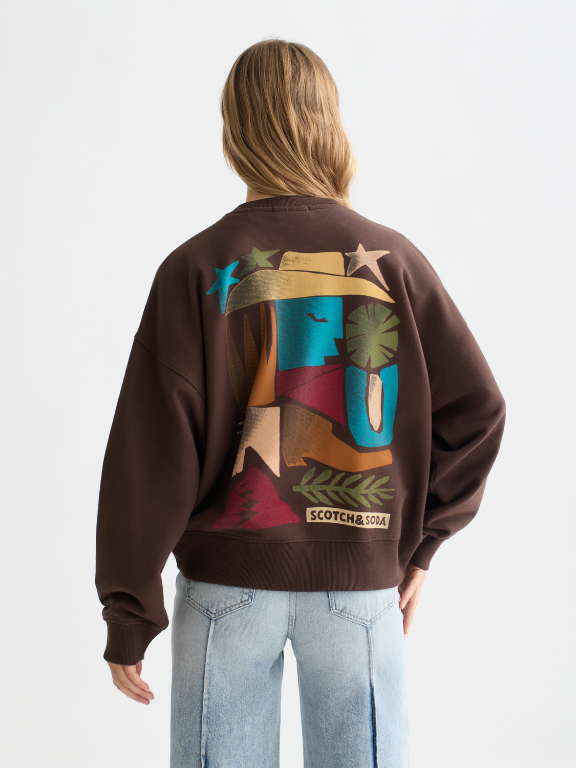 Front back artwork oversized-fit sweatshirt