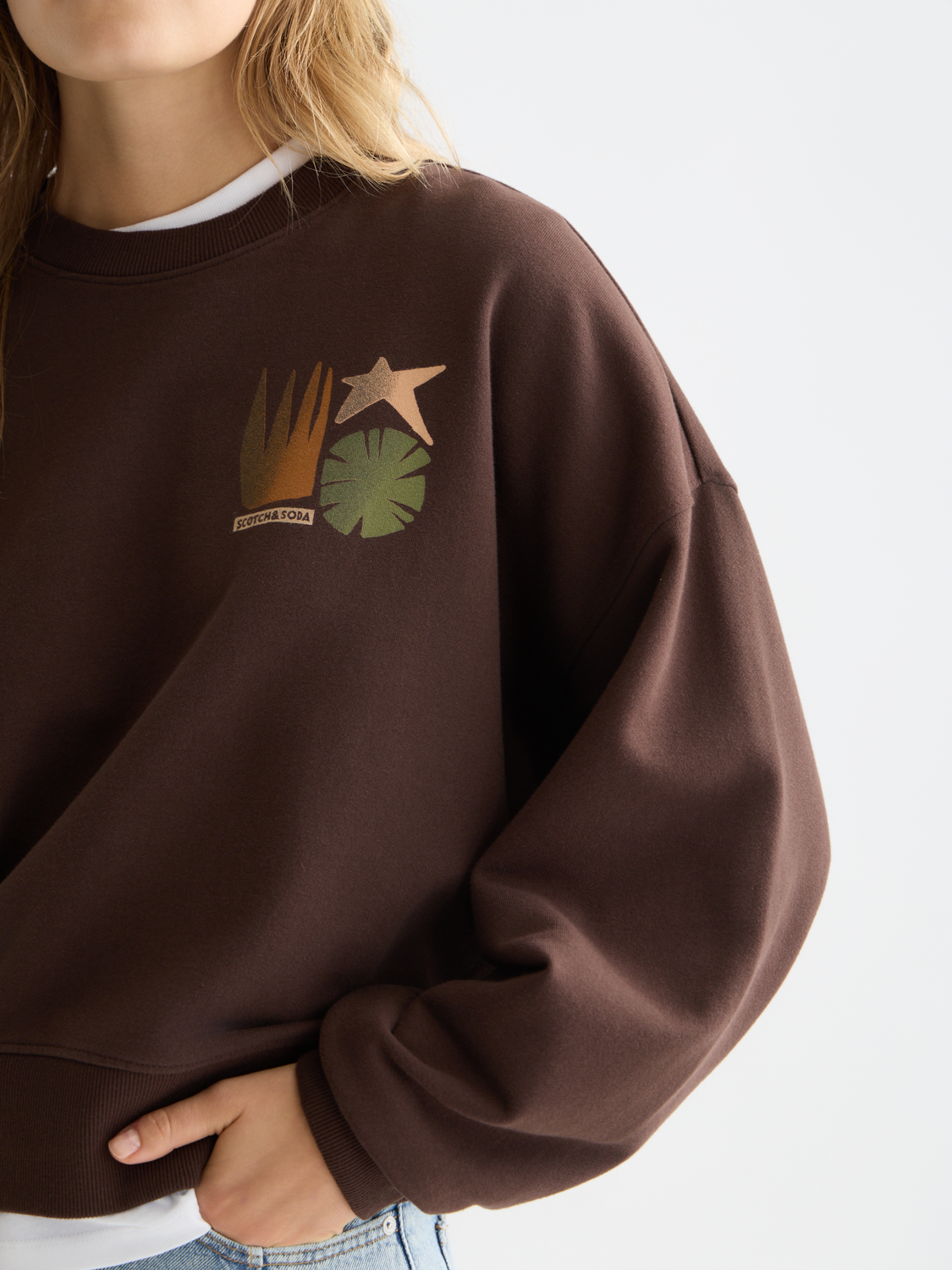 Front back artwork oversized-fit sweatshirt