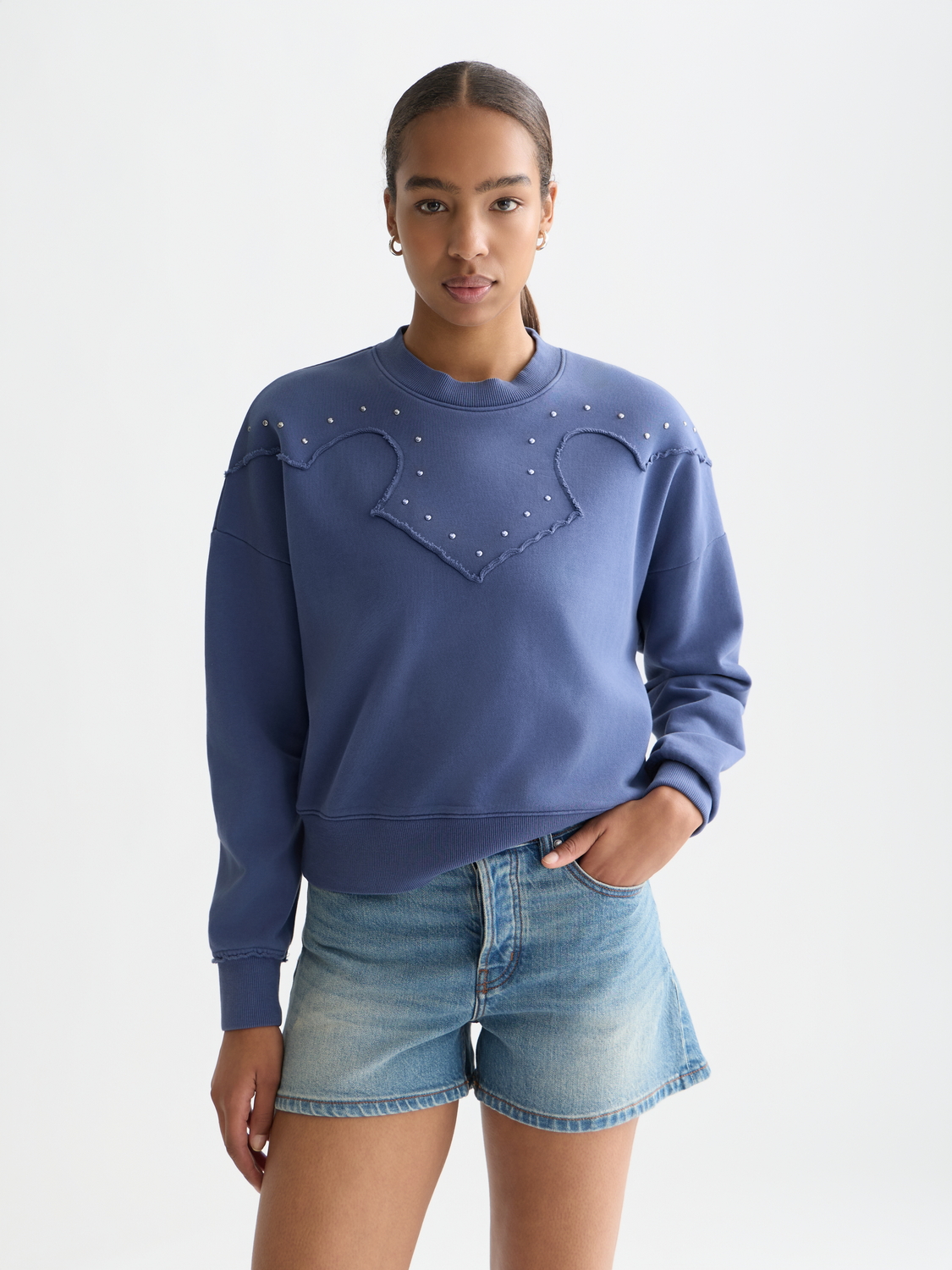 Studded western relaxed sweatshirt