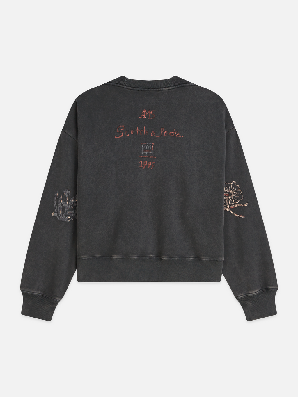 Washed sweatshirt with embroidery