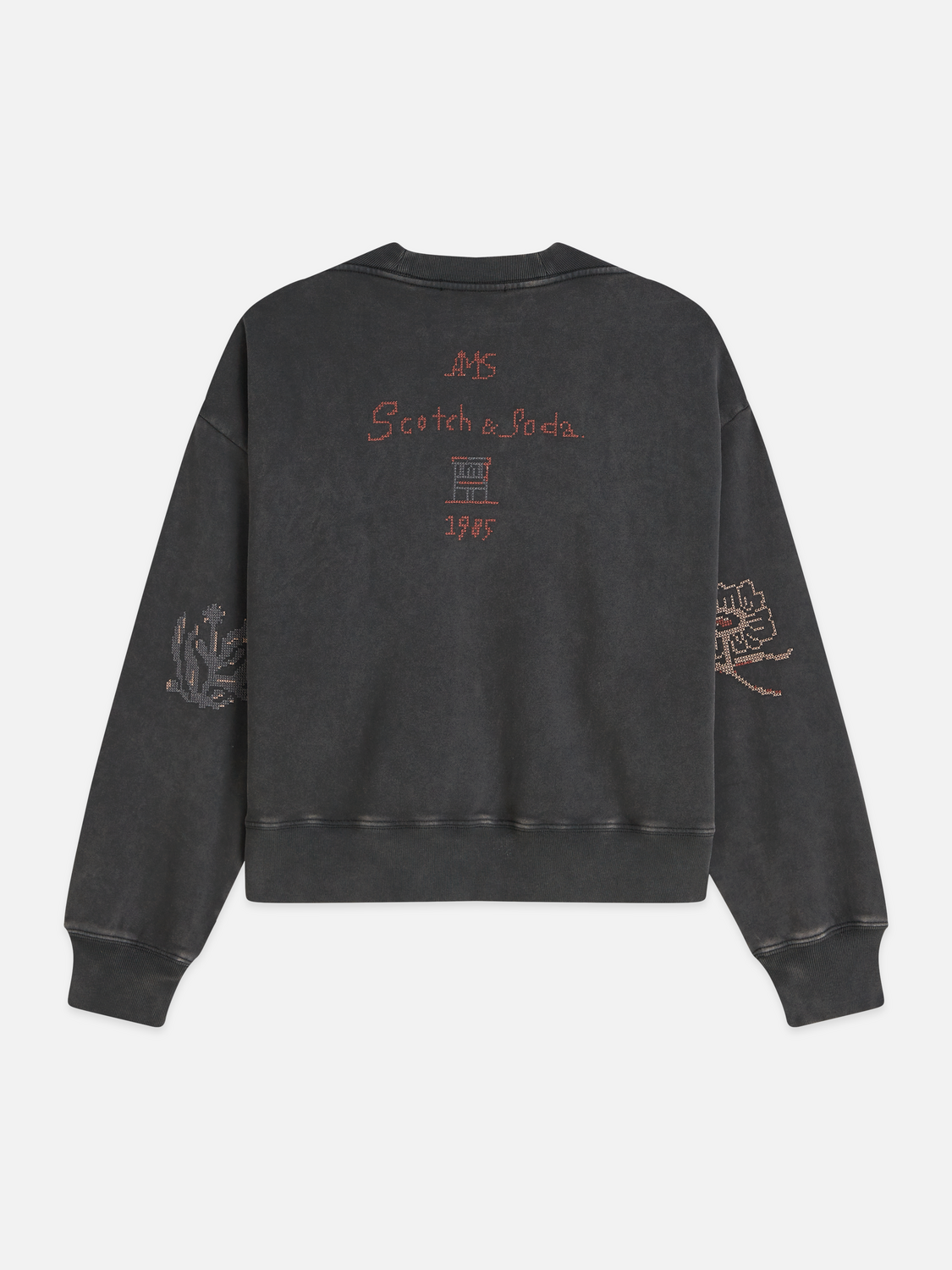Washed sweatshirt with embroidery