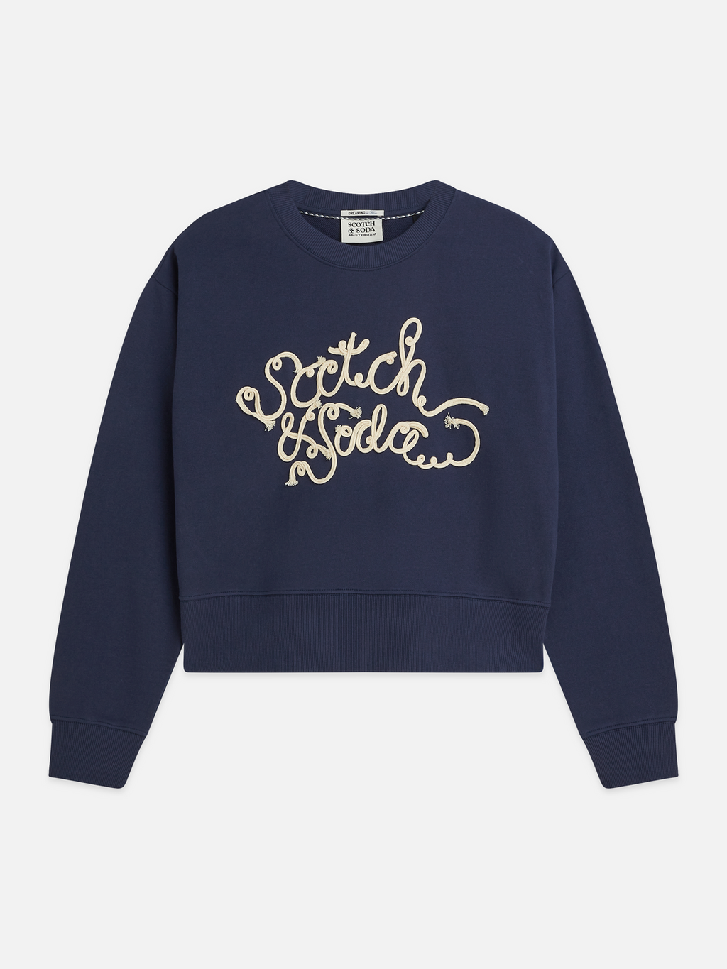 Ribbon embroidered loose sweatshirt