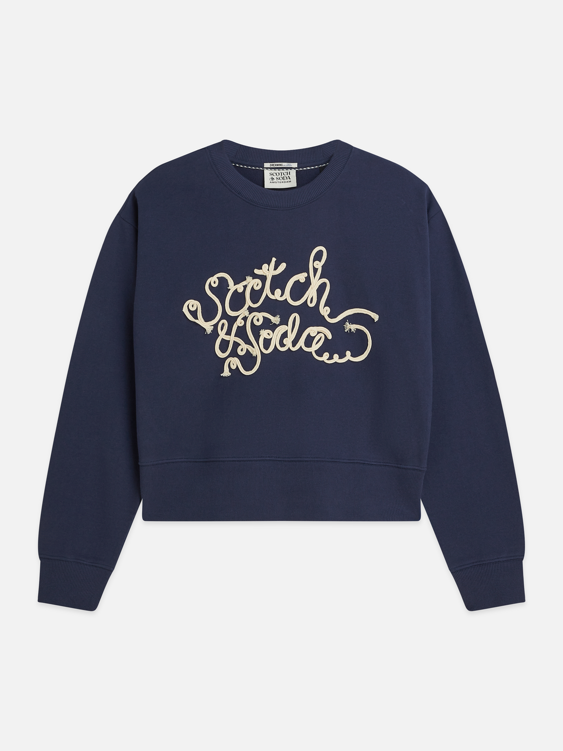 Ribbon embroidered loose sweatshirt