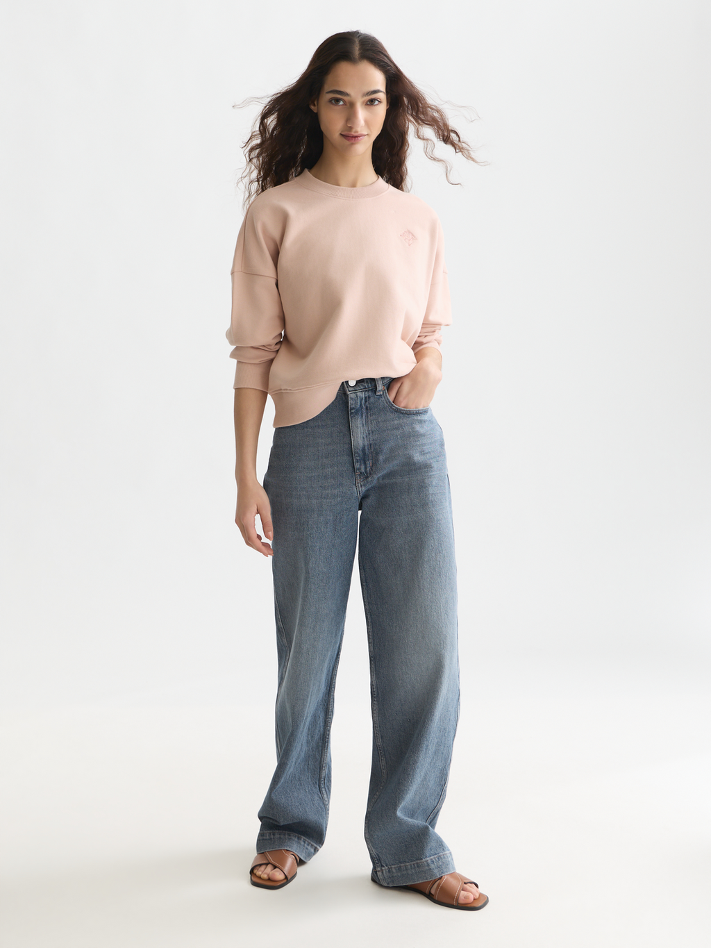 Embroidered logo relaxed-fit sweatshirt