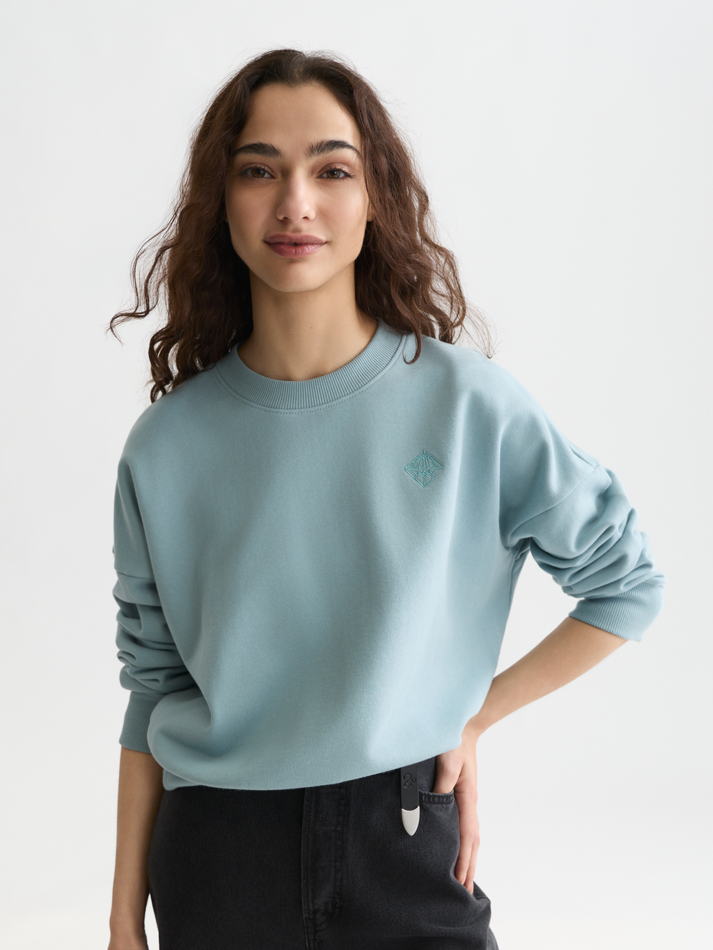 Embroidered logo relaxed-fit sweatshirt