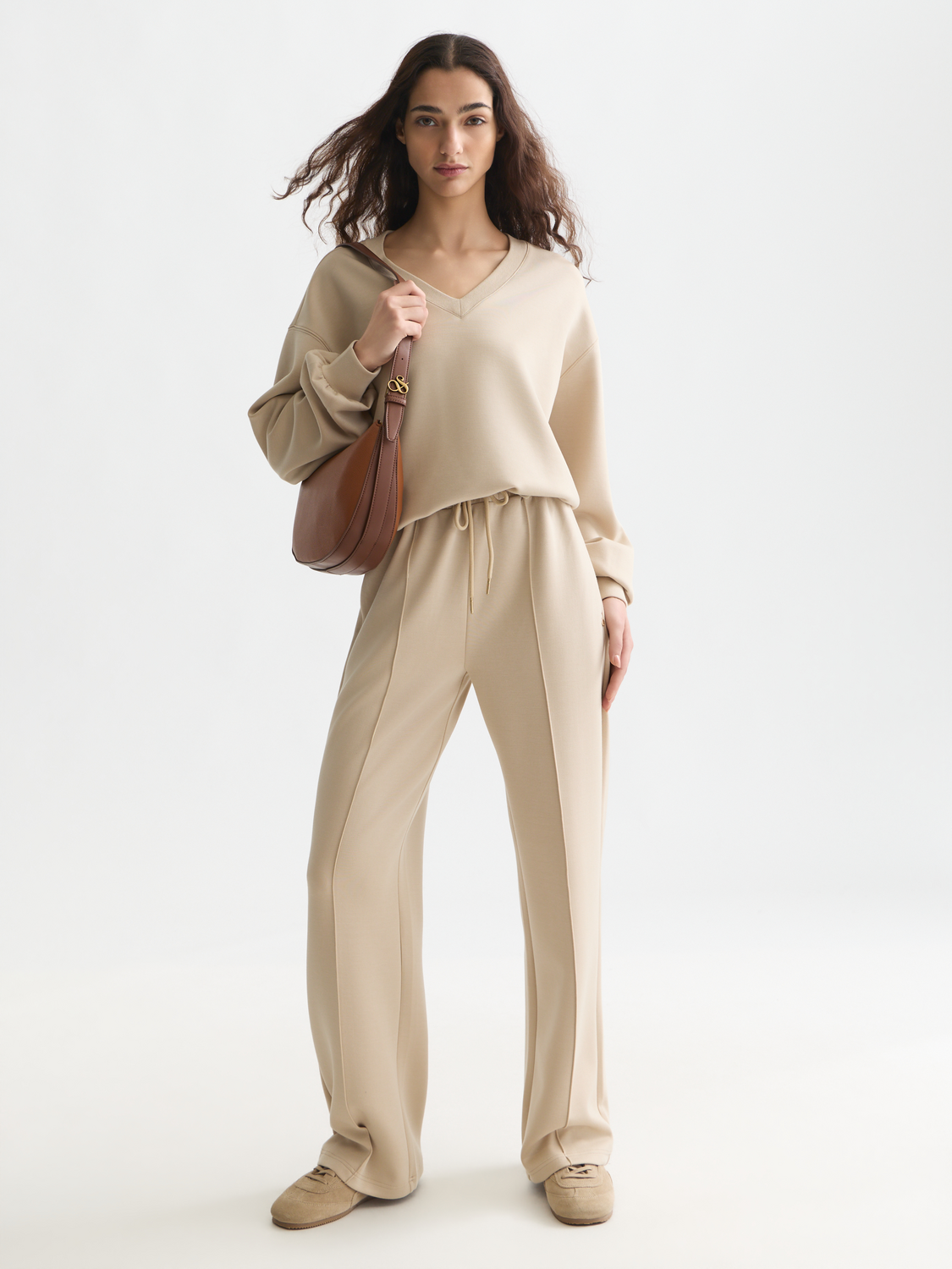 Modal V-neck sweatshirt