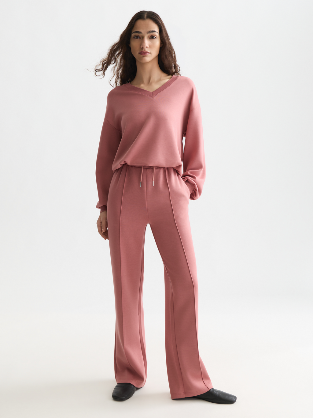 Modal V-neck sweatshirt