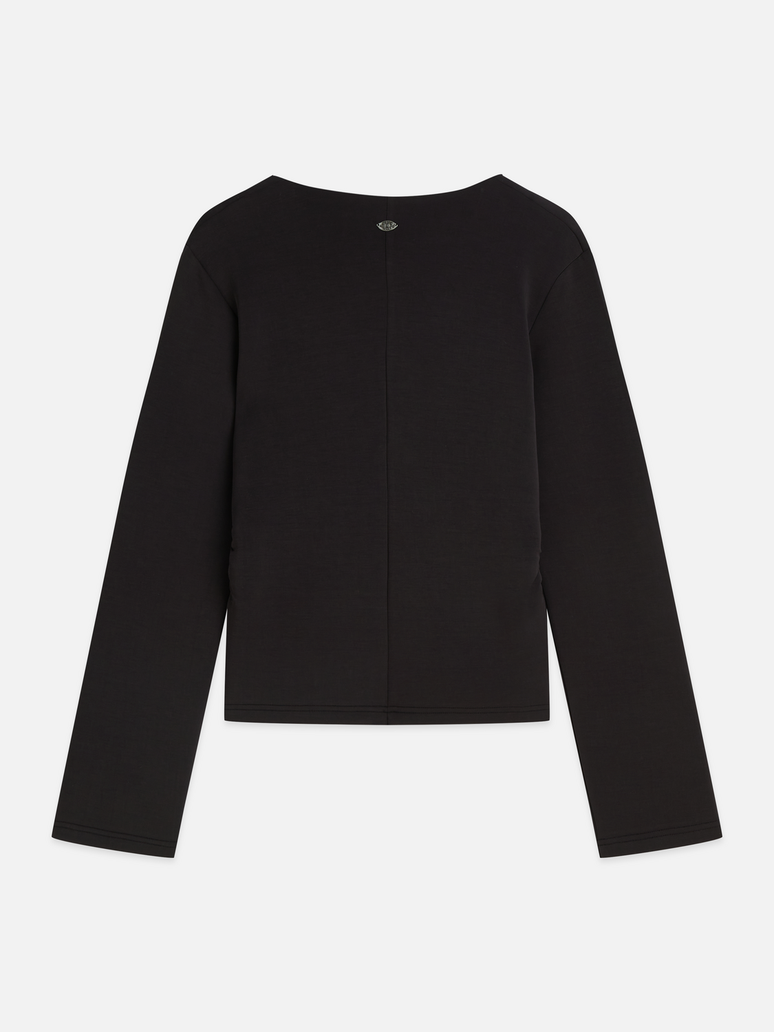 Lyocell-Blend V-Neck Fitted Sweatshirt