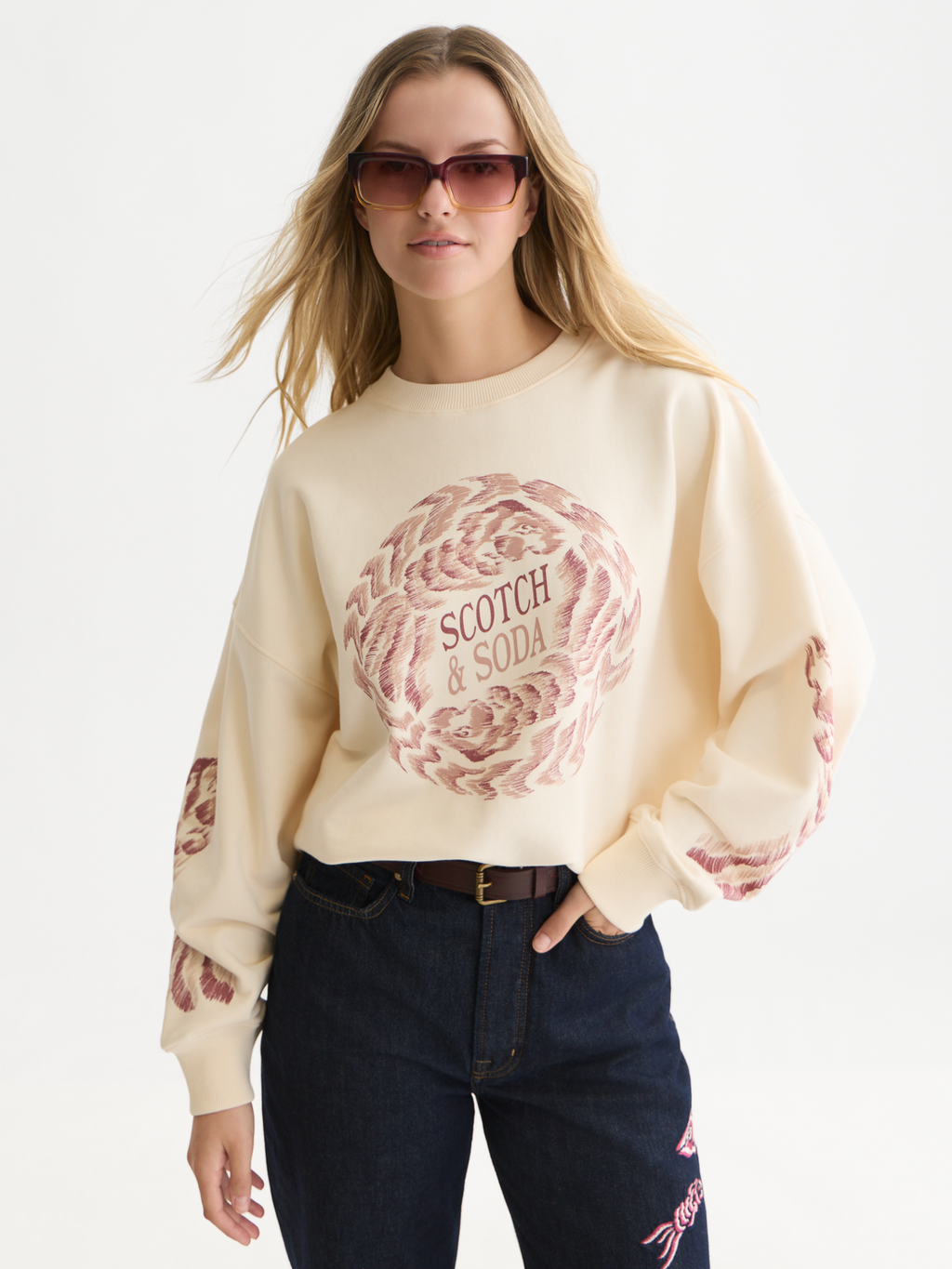 Printed Artwork Cotton Oversized Sweatshirt