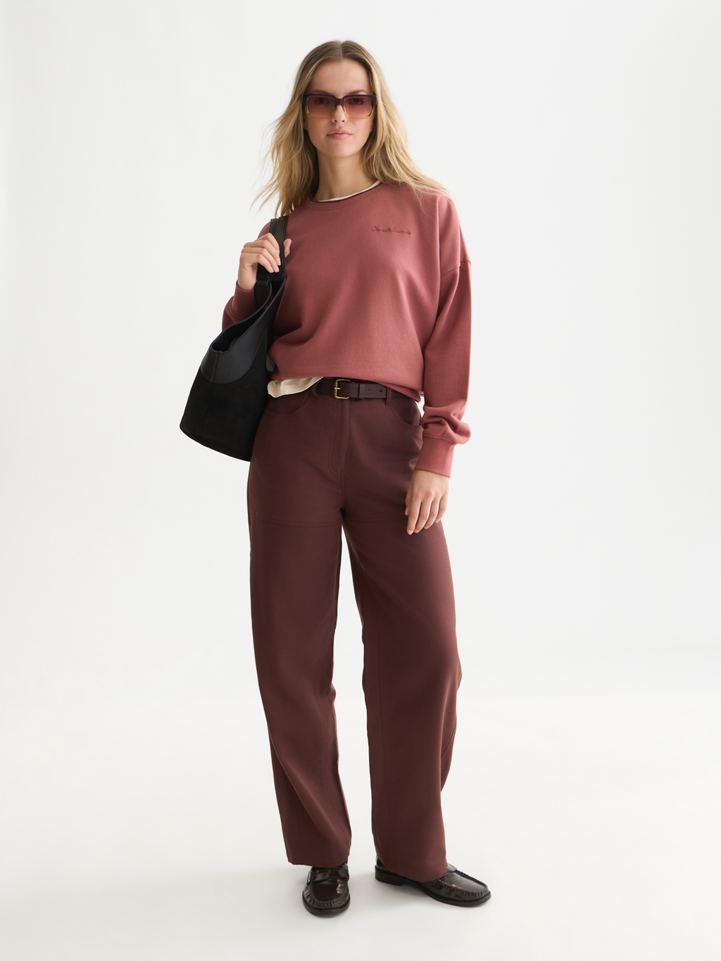 Chest Embroidery Relaxed Sweatshirt