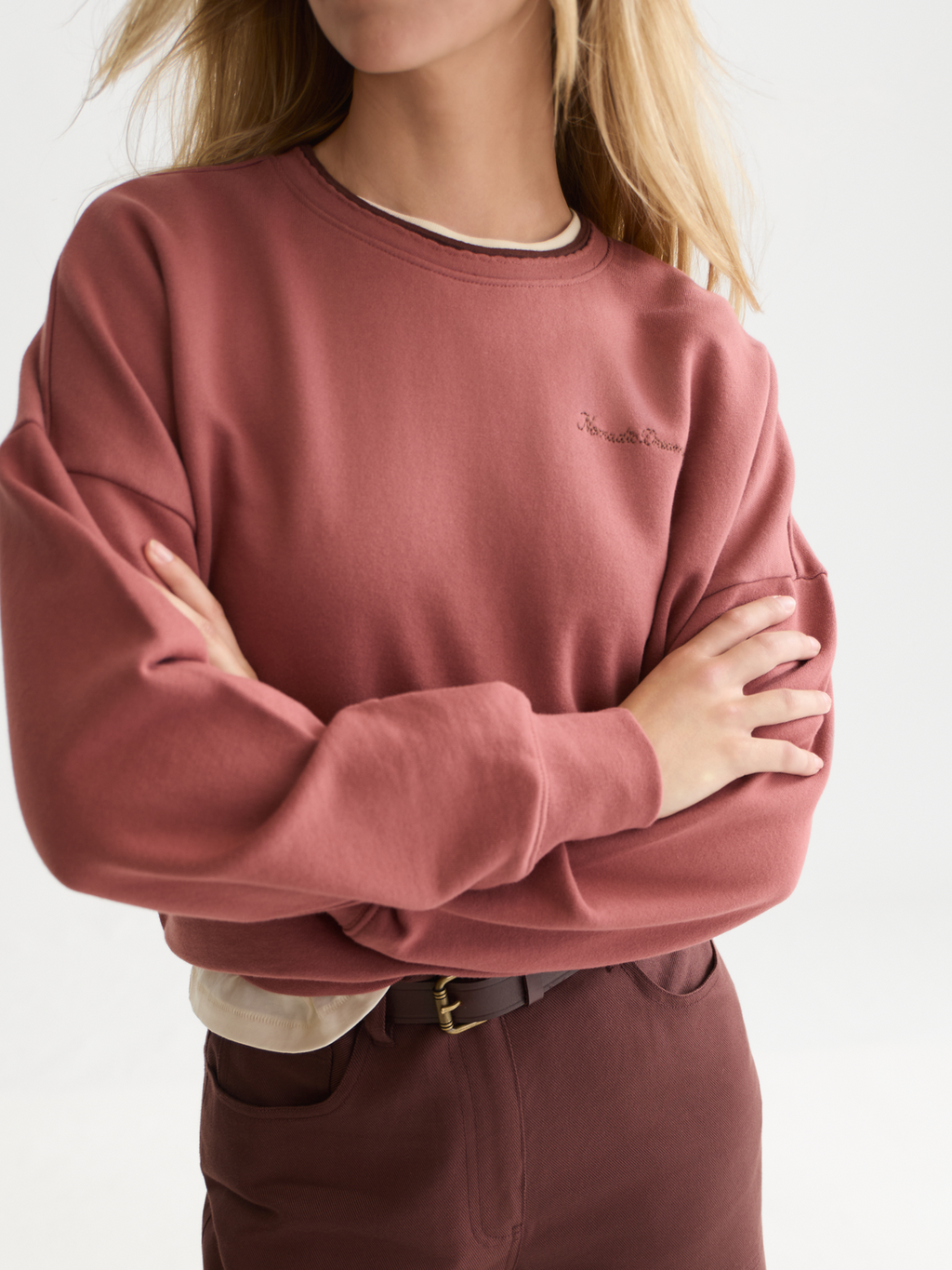 Chest Embroidery Relaxed Sweatshirt