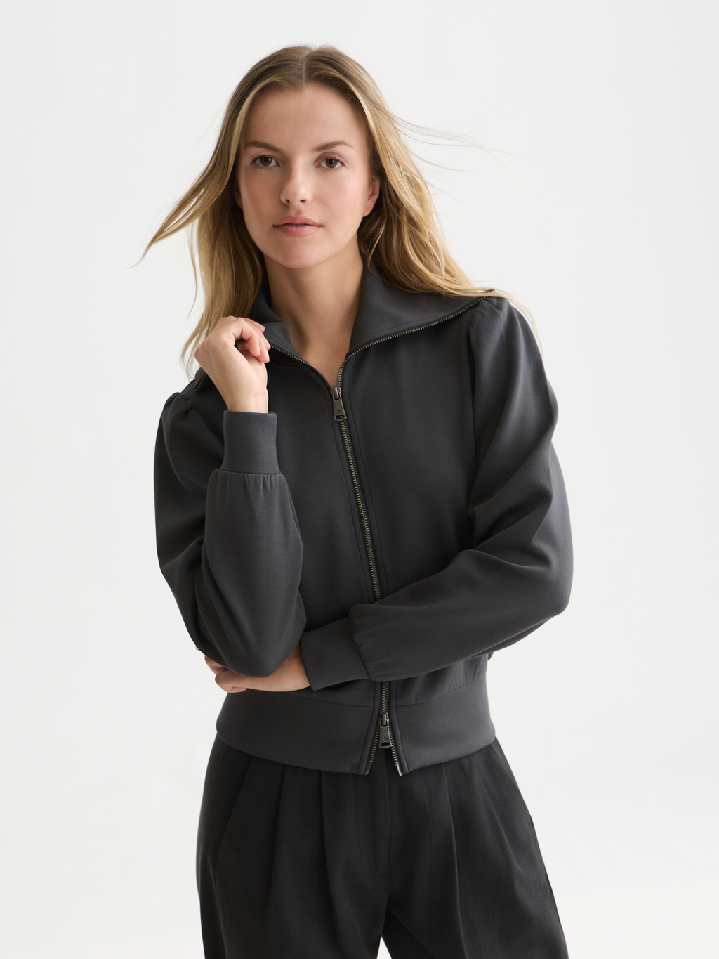 Modal Stretch Jersey Zip Cardigan