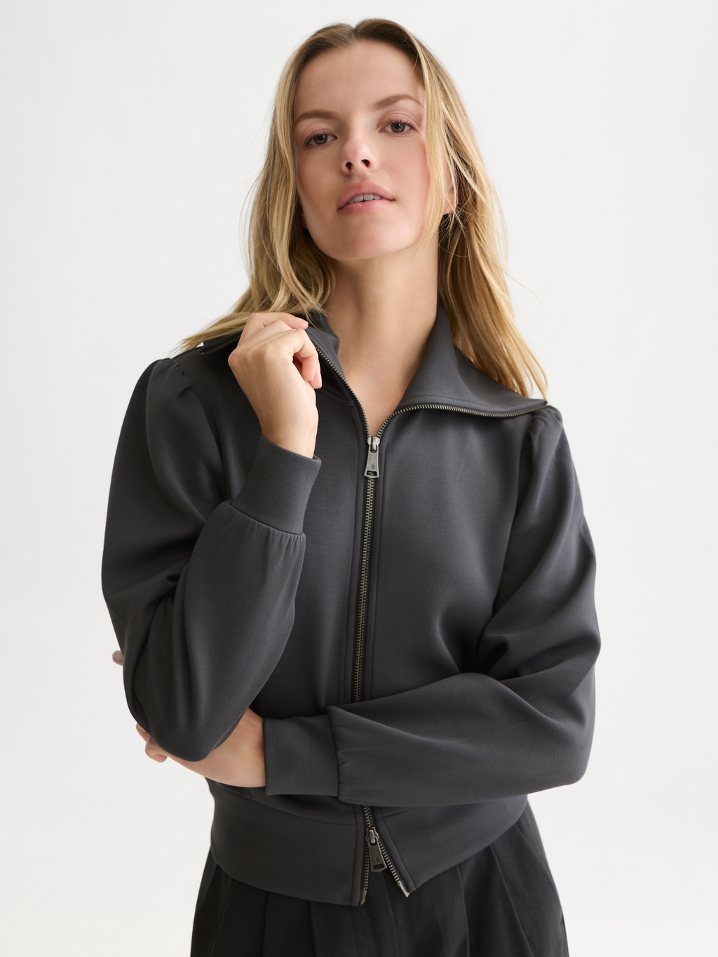 Modal Stretch Jersey Zip Cardigan