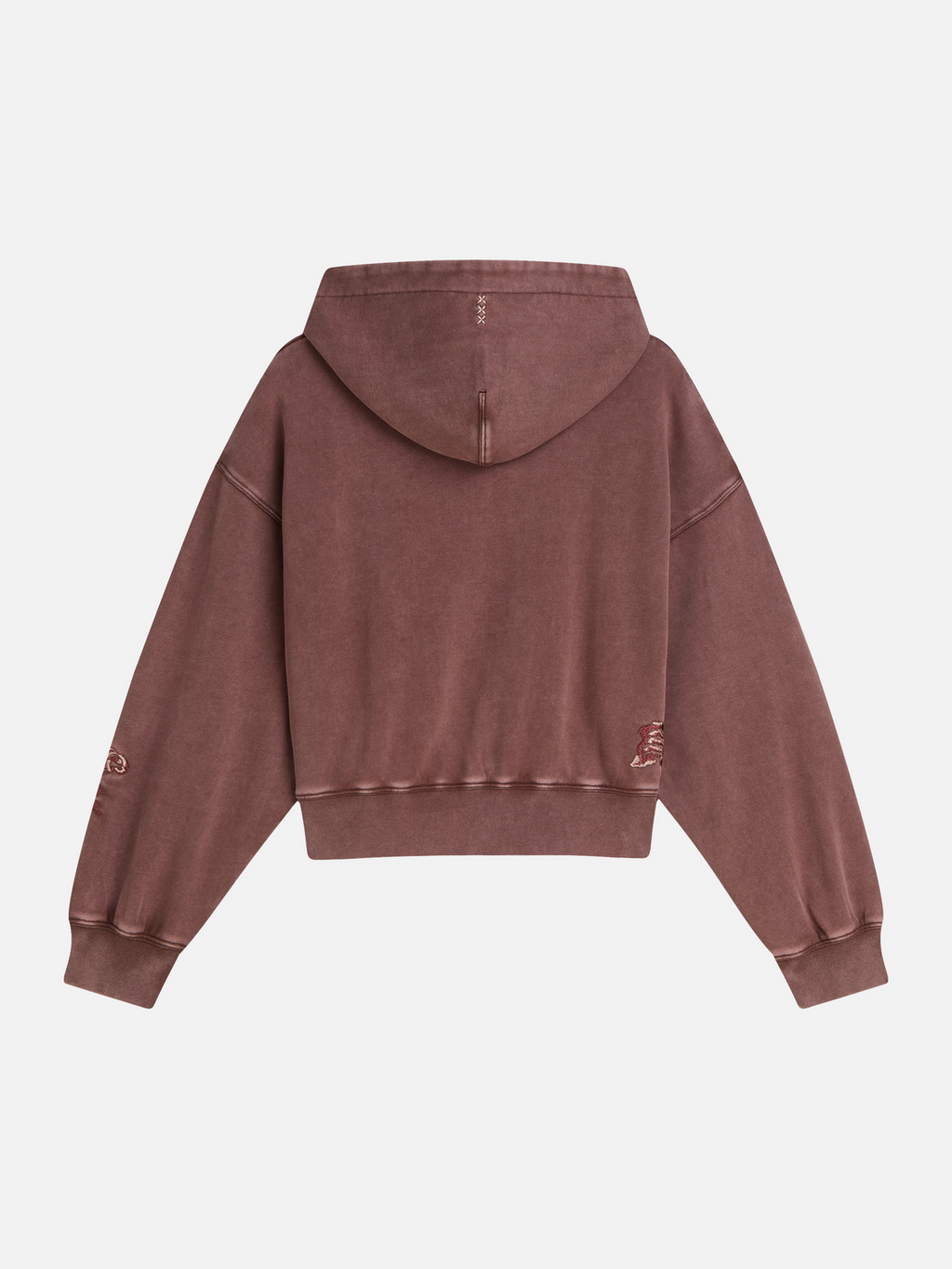 Embroidered Washed Cotton Relaxed Hoodie