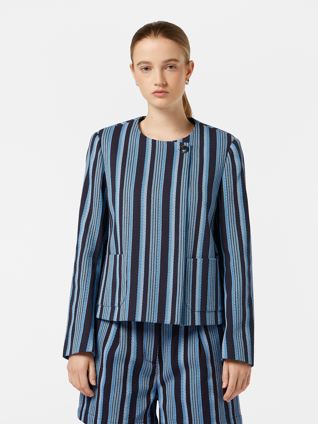 Textured Striped Blazer