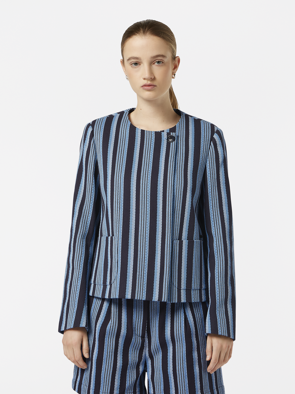 Textured Striped Blazer