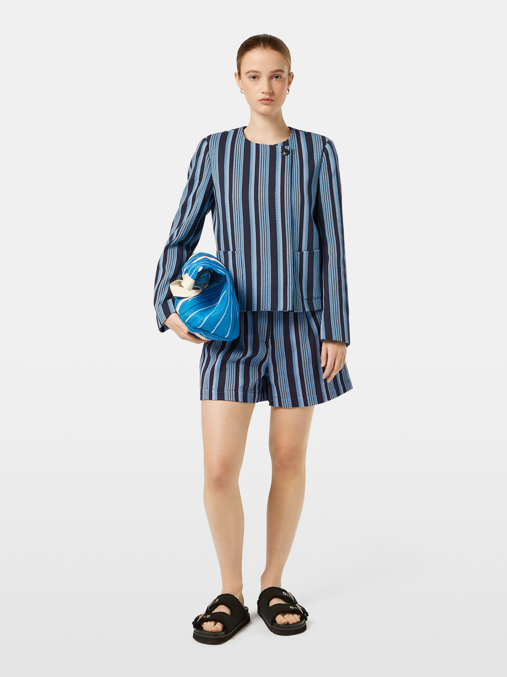 Textured Striped Blazer