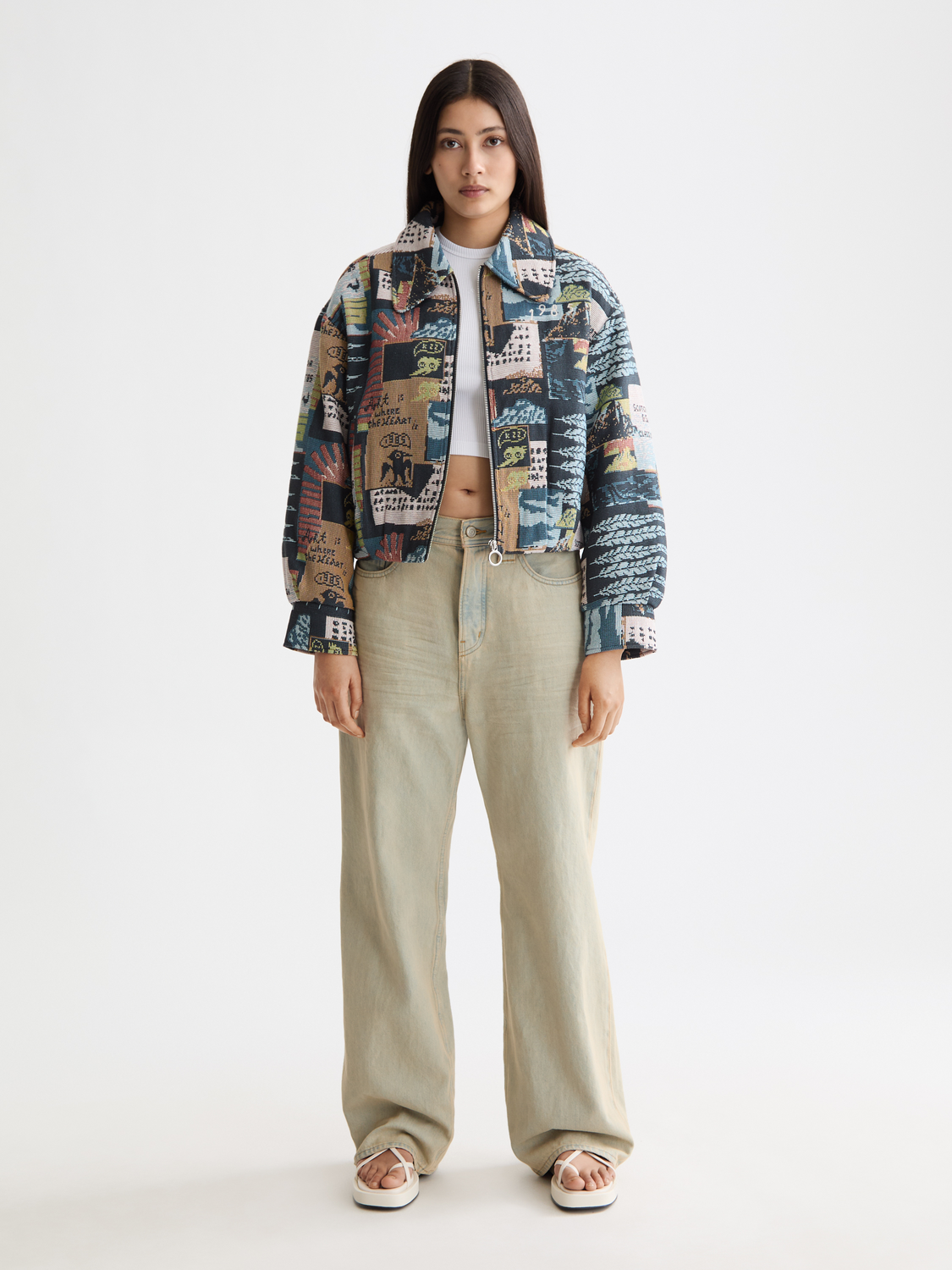 Collage jacquard jacket