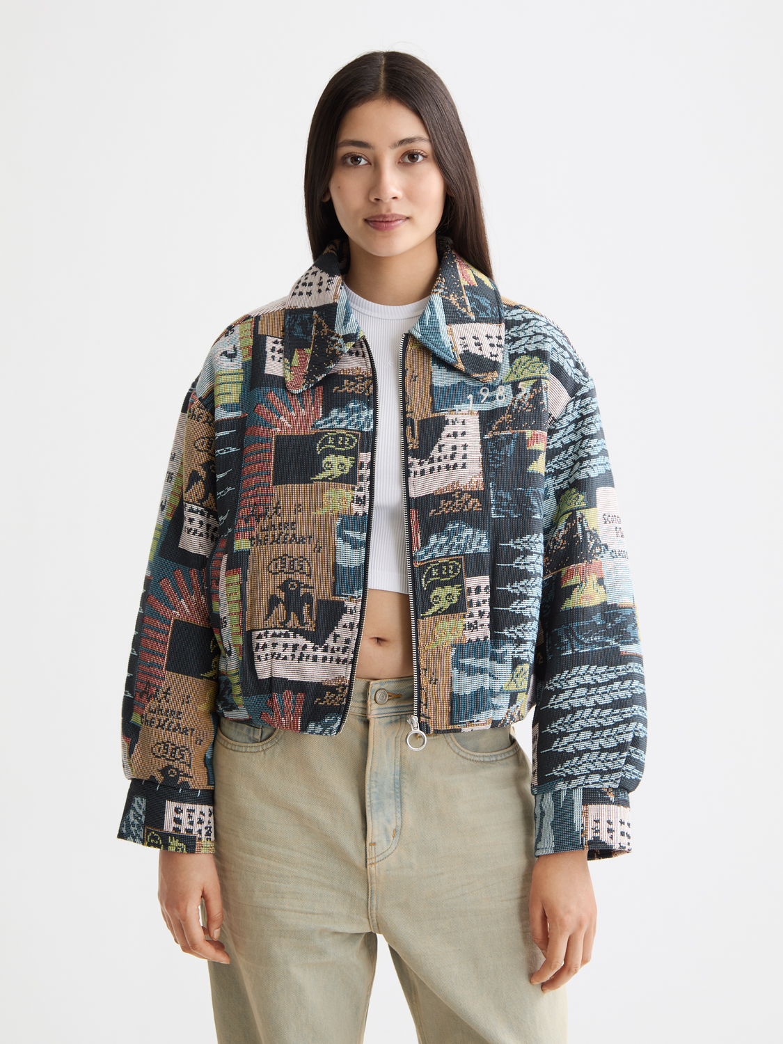 Collage jacquard jacket