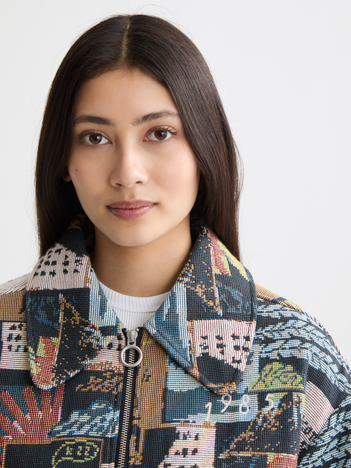 Collage jacquard jacket