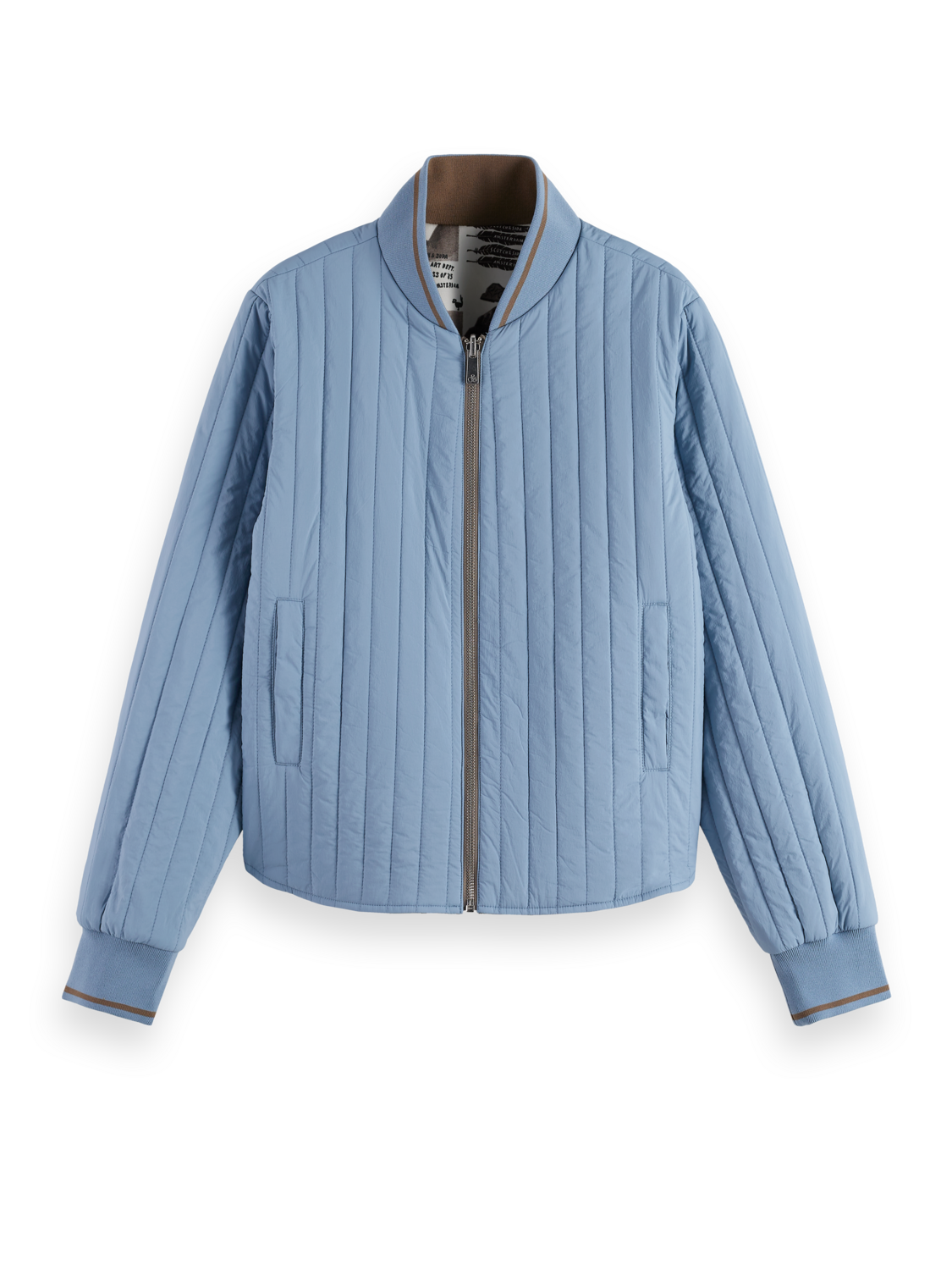Reversible printed quilted bomber
