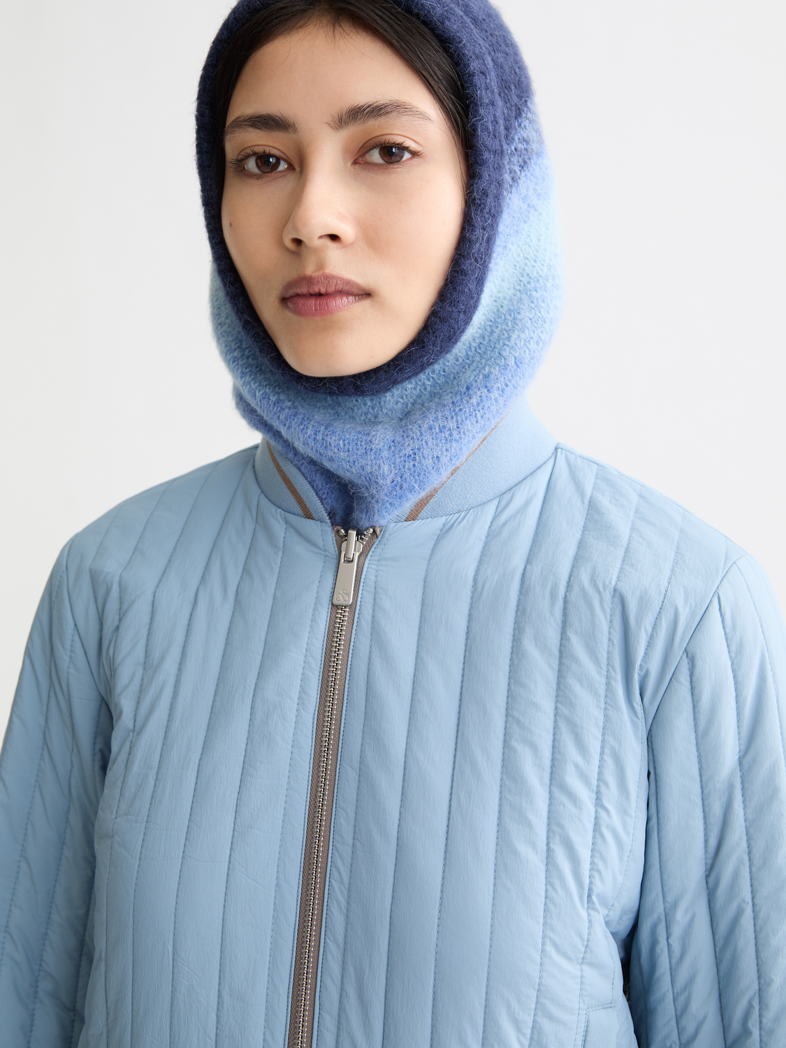 Reversible printed quilted bomber