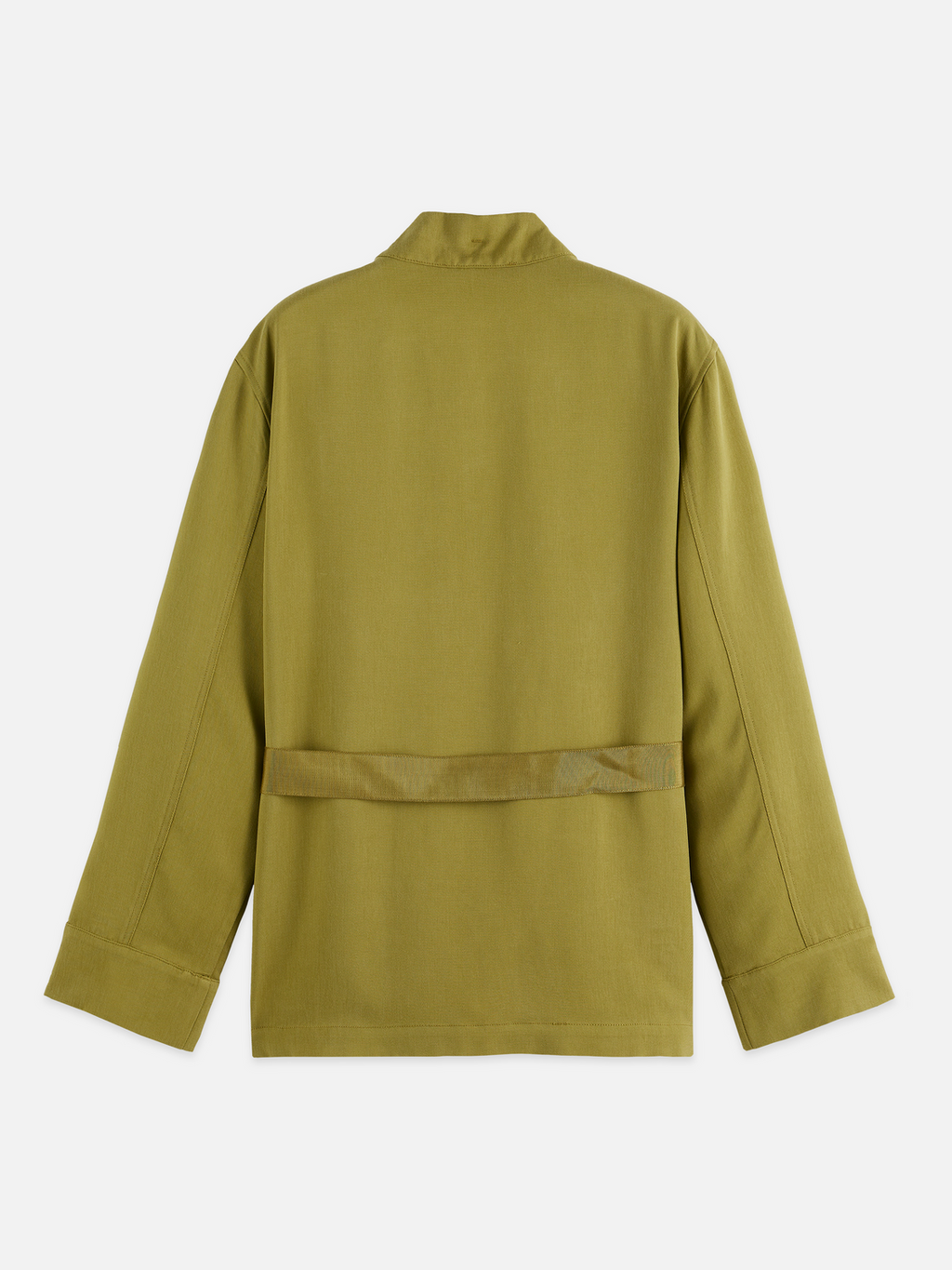 Viscose twill belted blazer