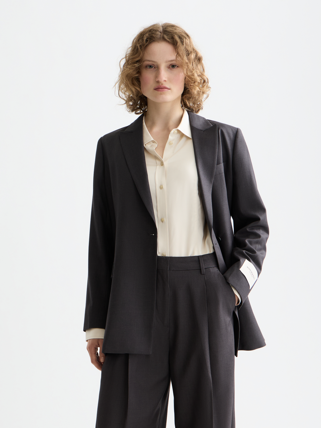 Essentials TROPICAL WOOL BOYFRIEND BLAZER