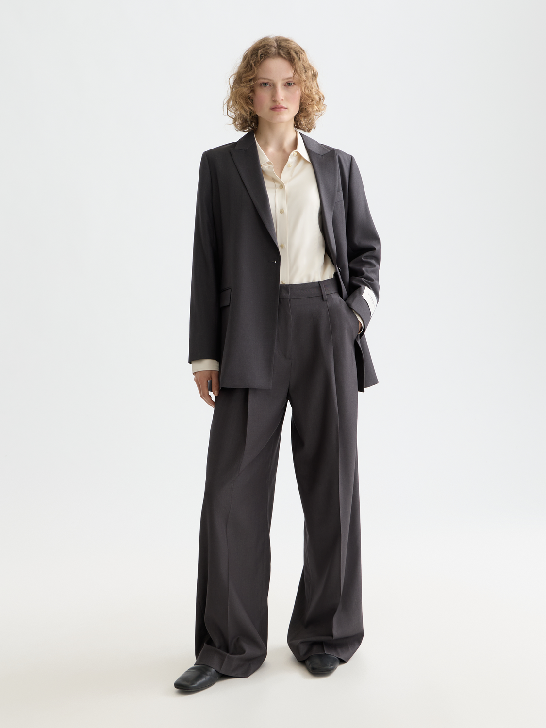 Essentials TROPICAL WOOL BOYFRIEND BLAZER
