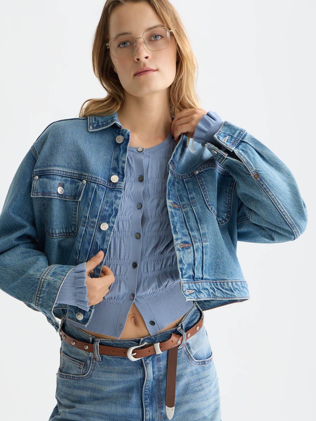 Denim trucker jacket