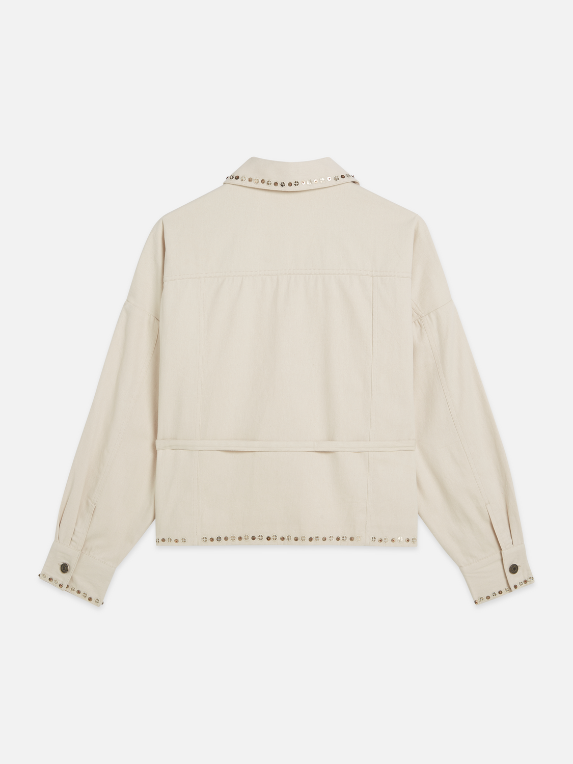 Embellished cotton trucker