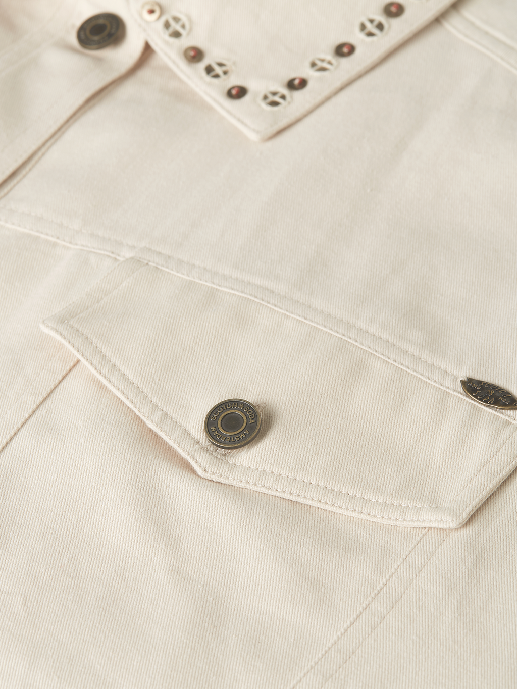 Embellished cotton trucker